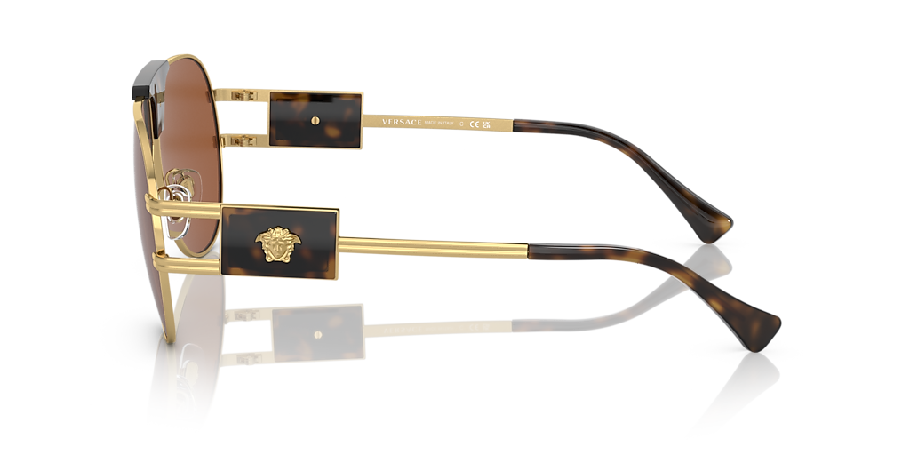 Versace VE2252 XXL (63 - 12) with Brown lenses and Gold frame