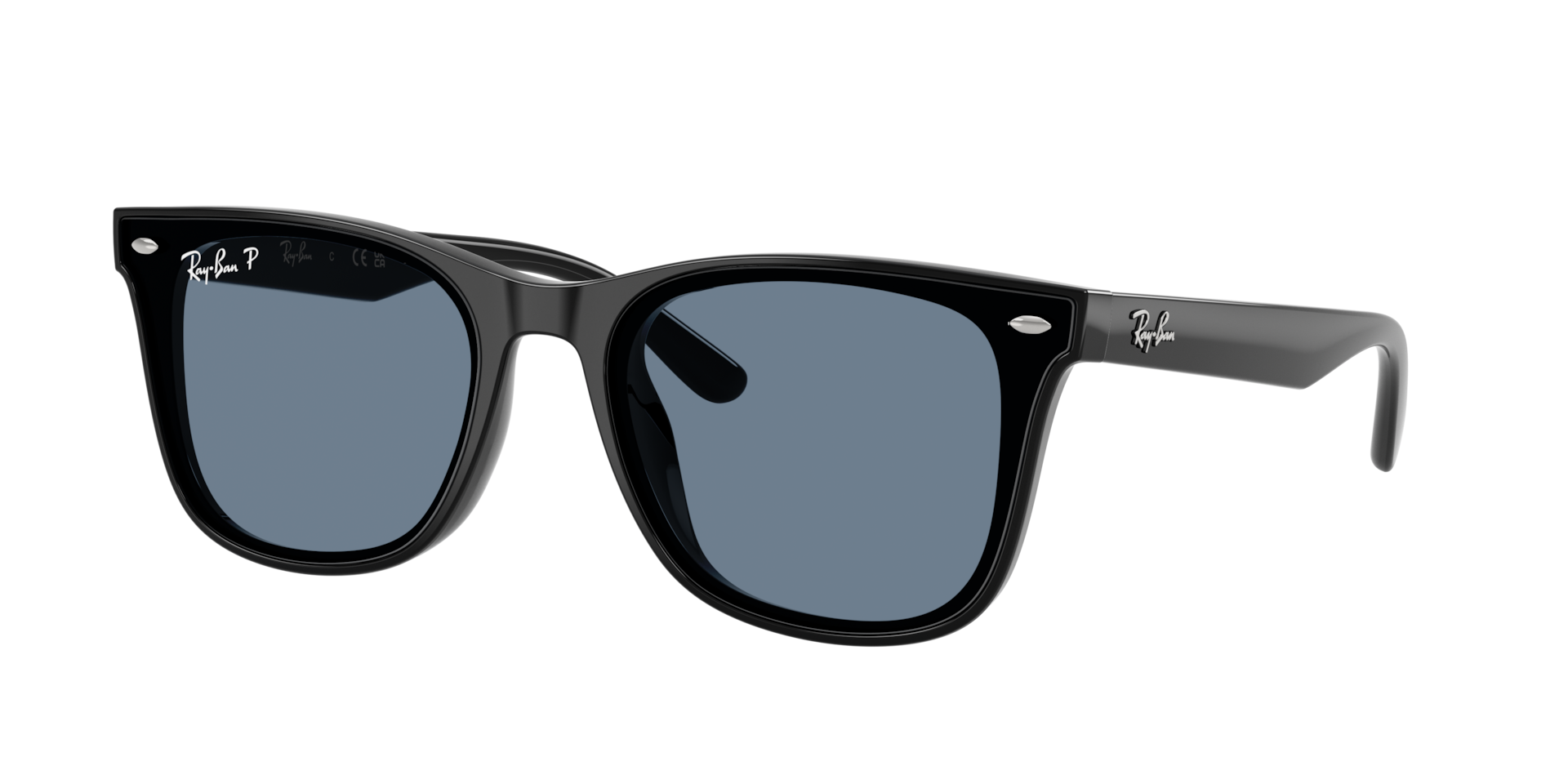 Ray-Ban Unisex Sunglass RB4420 -  Framekleur: Zwart, Lenskleur: Donkerblauw gepolariseerd