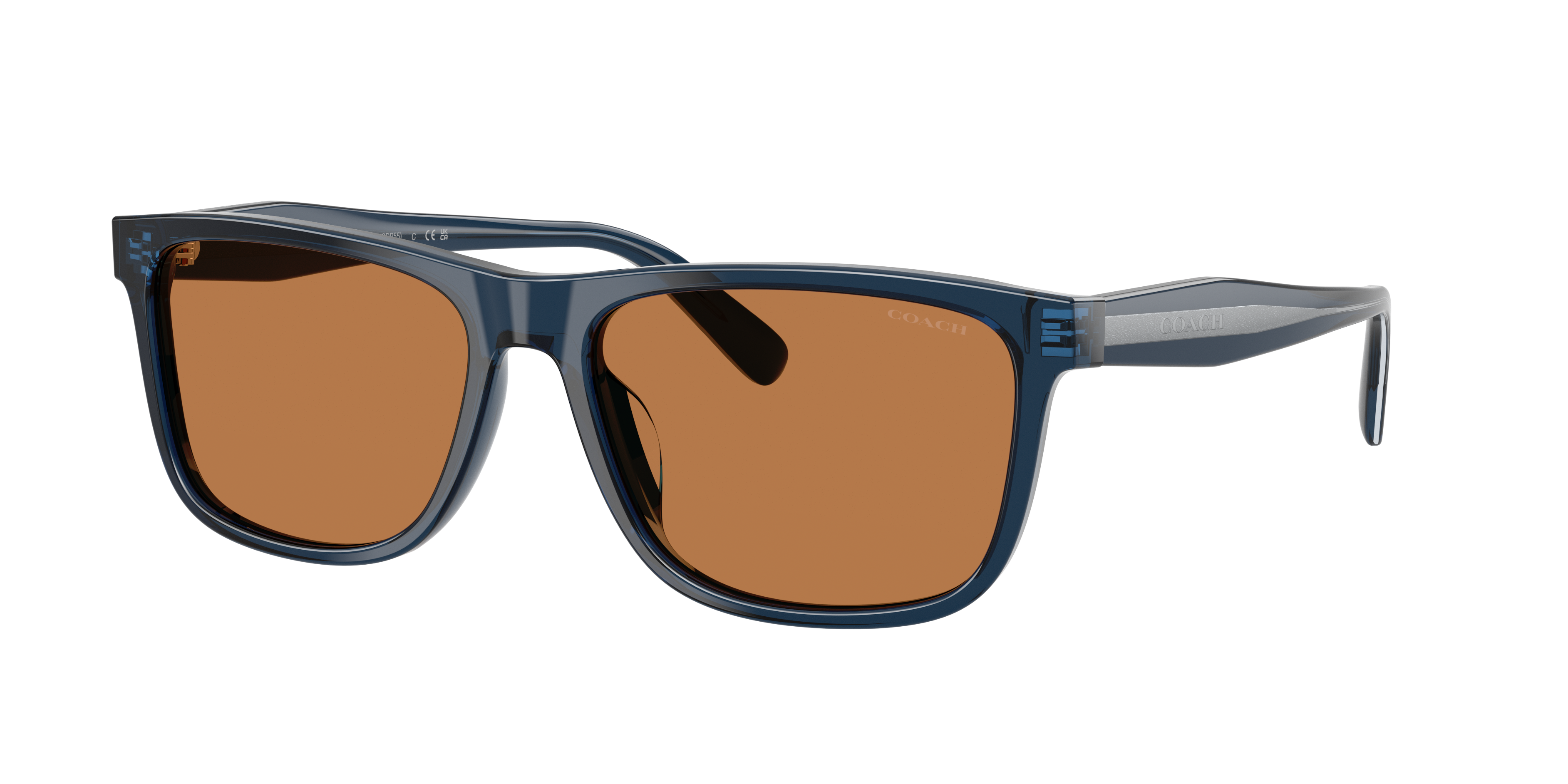 Coach Man Sunglass CDP55 -  Frame color: Transparent Dark Blue, Lens color: Amber Solid