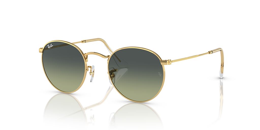 Ray-Ban Round Metal S (50 - 21) with Green lenses and Gold frame
