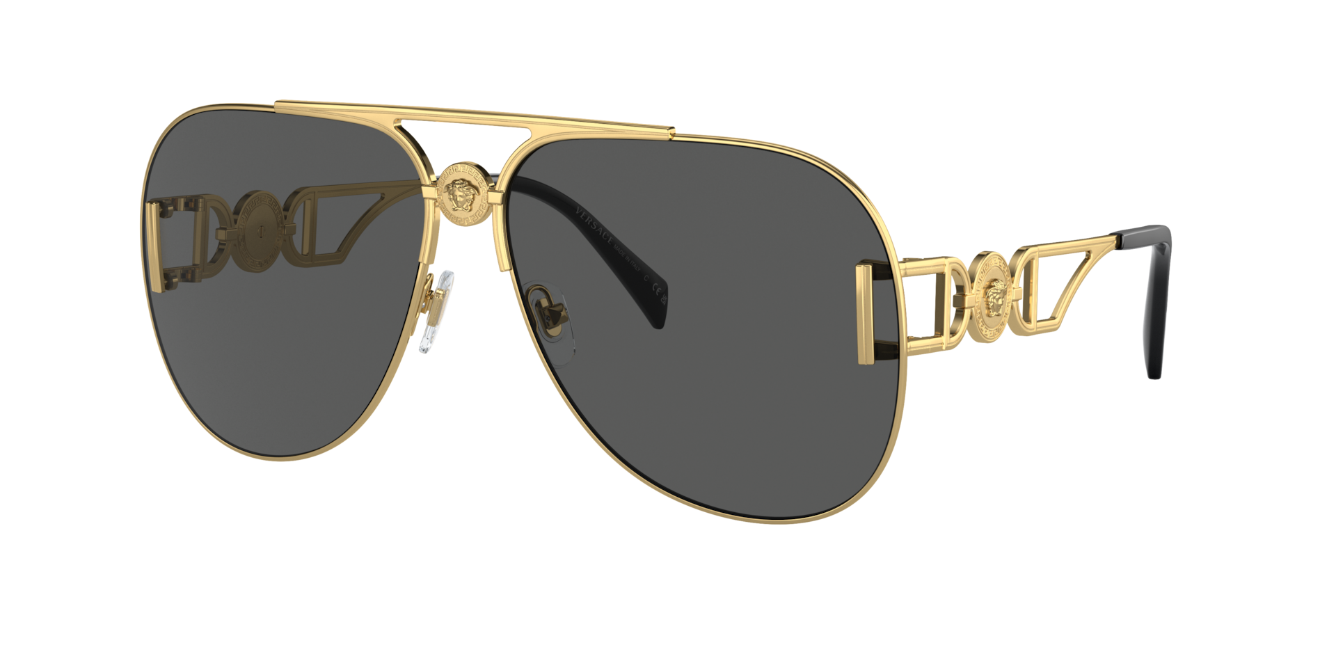 Versace Unisex Sunglass VE2255 -  Frame color: Gold, Lens color: Dark Grey