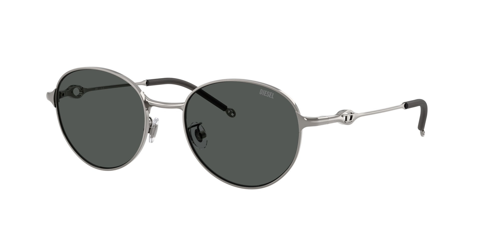 Diesel Unisex Sunglass DL1012D -  Frame color: Shiny Gunmetal, Lens color: Dark Grey