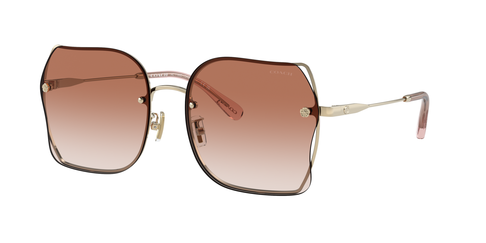 Coach Femme Sunglass CH574 - Couleur du Monture Or clair brillant Couleur de Lentille Dgrad Rose Marron 70 €