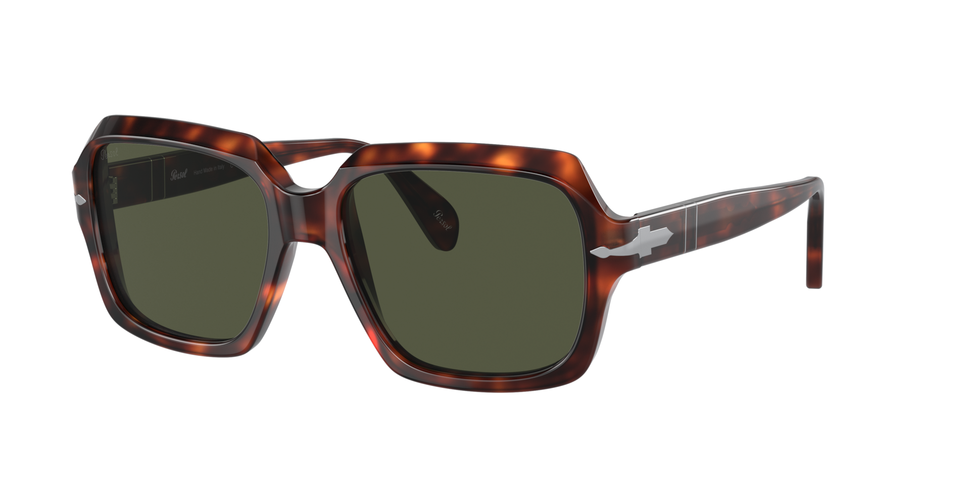 Persol Unisex Sunglass PO0581S -  Frame color: Havana, Lens color: Green