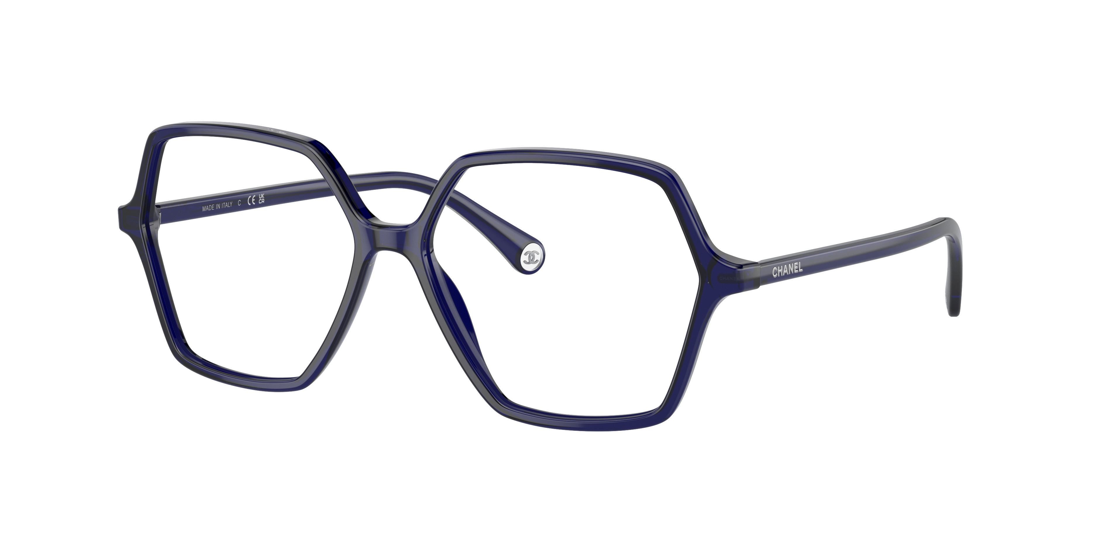 Chanel Woman Sunglass Square Eyeglasses CH3447A -  Frame color: Blue, Lens color: Demo Lens