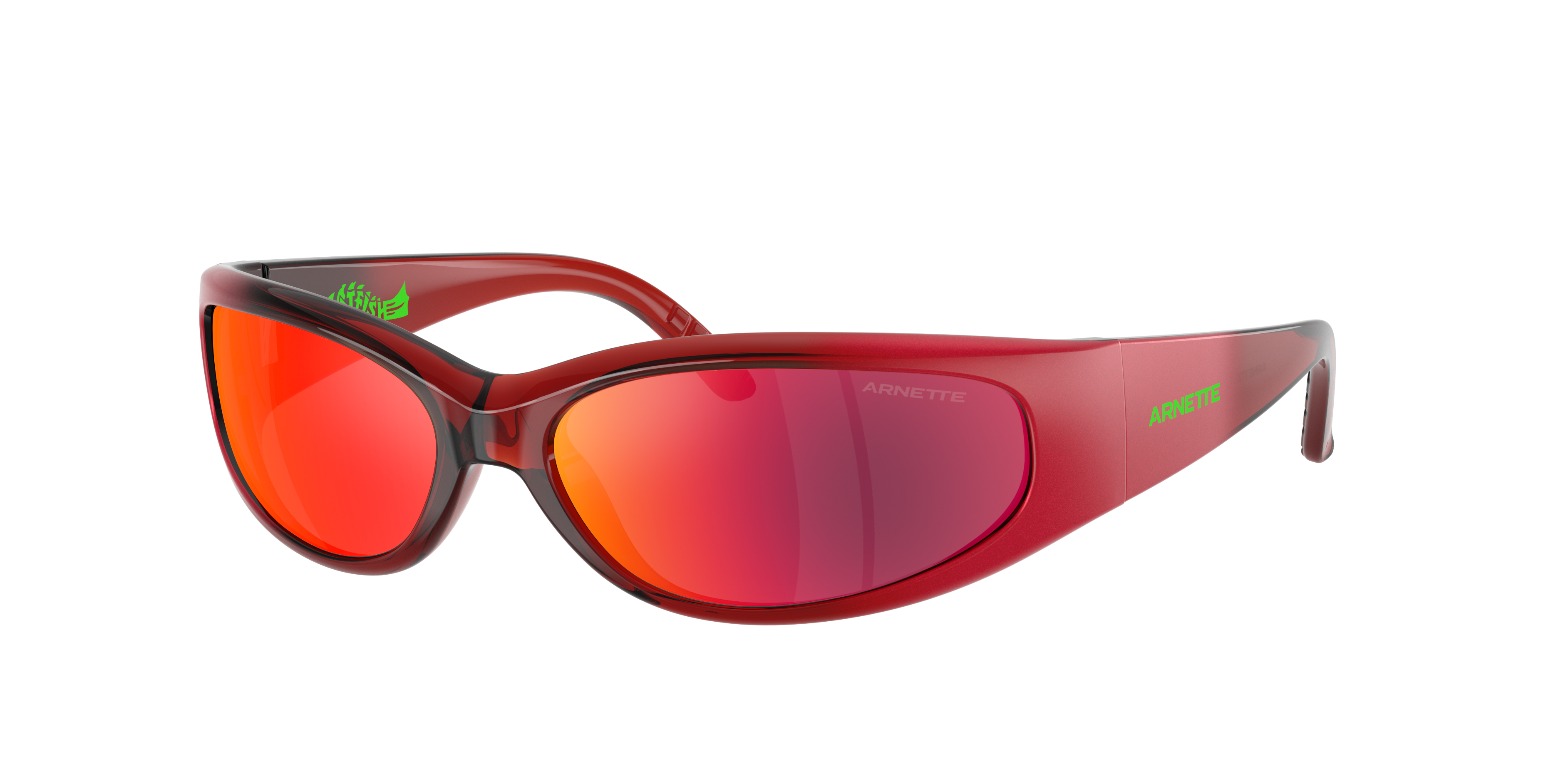 Arnette Man Sunglass Catfish -  Frame color: Orange Transparent Gradient Red, Lens color: Grey Mirror Orange/Yellow