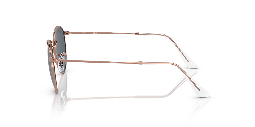 Ray-Ban Round Metal Rose Gold S (50 - 21) with Blue lenses and