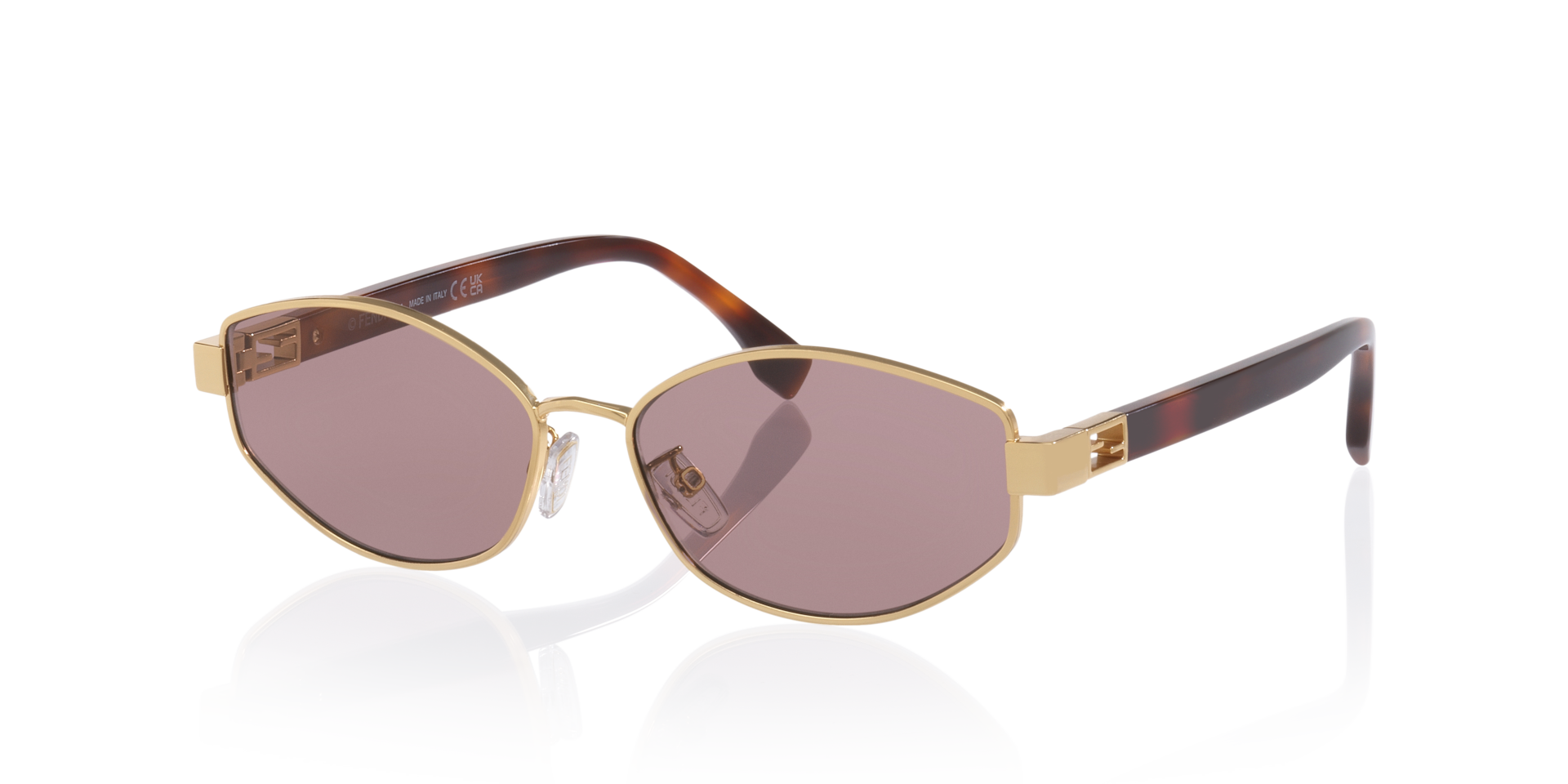 Fendi BAGUETTE FE40216U S (56 - 15) with Violet lenses and Gold