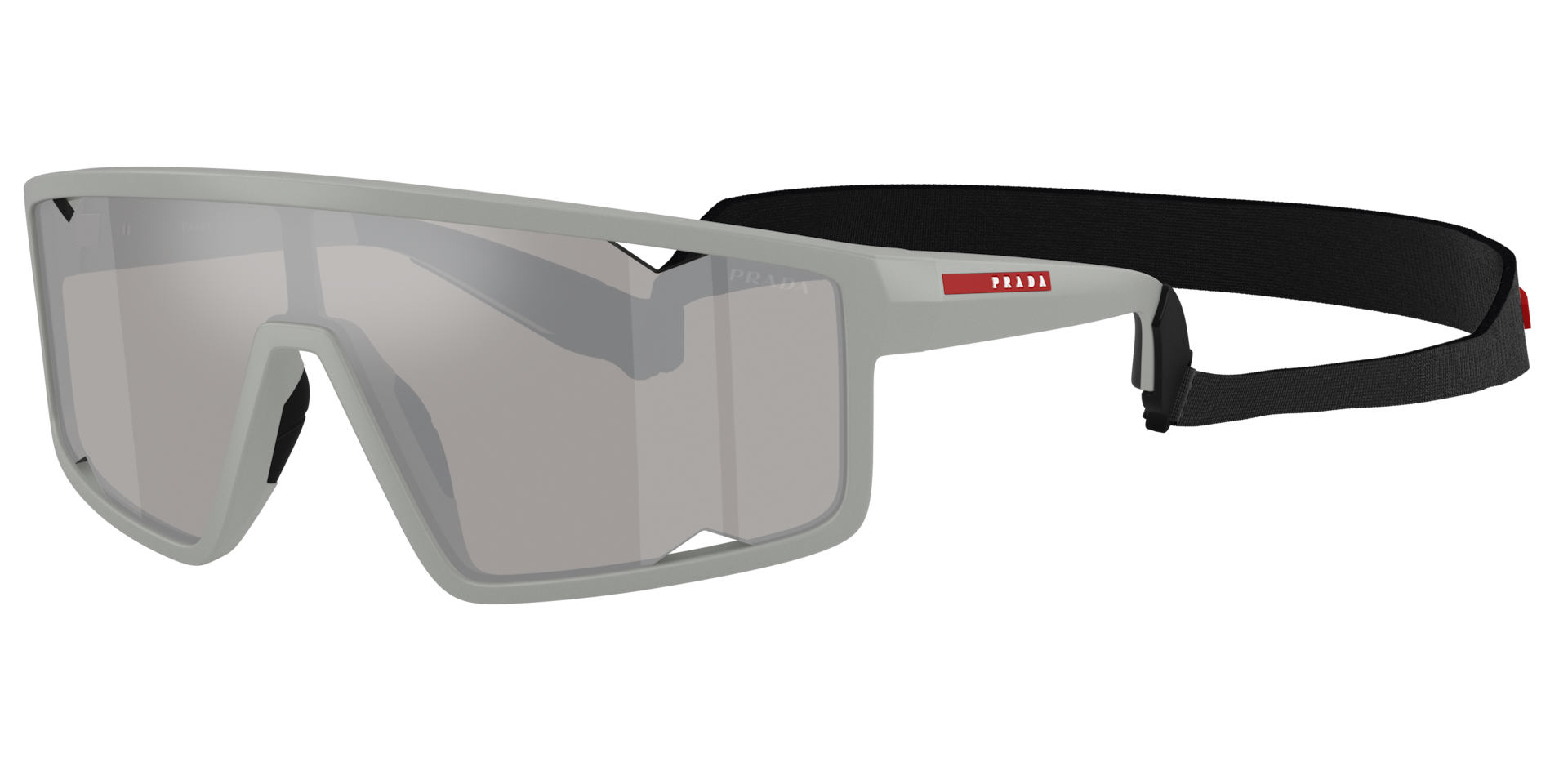 Prada Linea Rossa Man Sunglass PS A03S -  Frame color: Matt Iron Grey, Lens color: Light Grey Mirror Silver