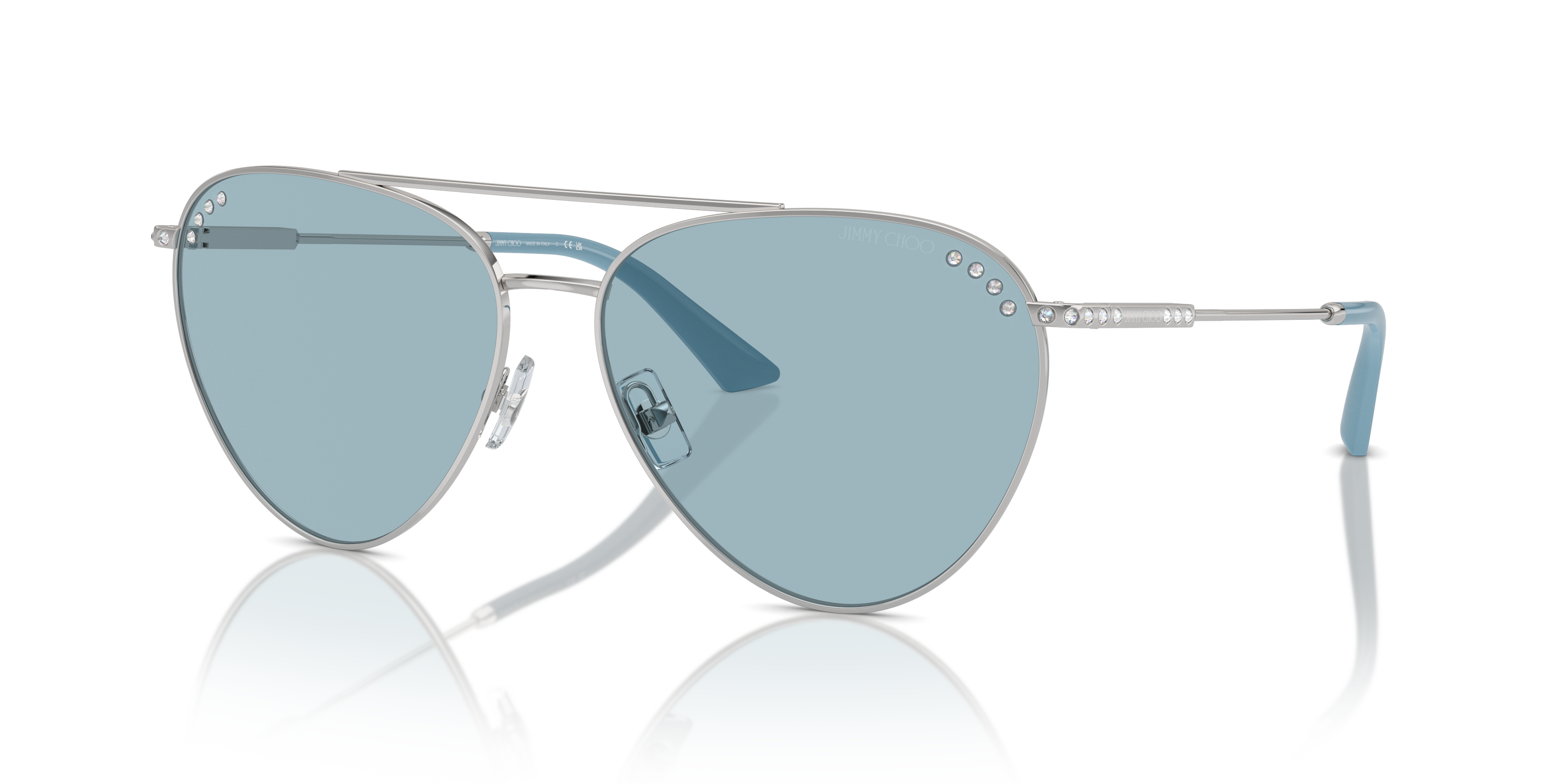 Jimmy Choo JC4002B XL (60 - 15) com Lentes Azul e Armação Prata