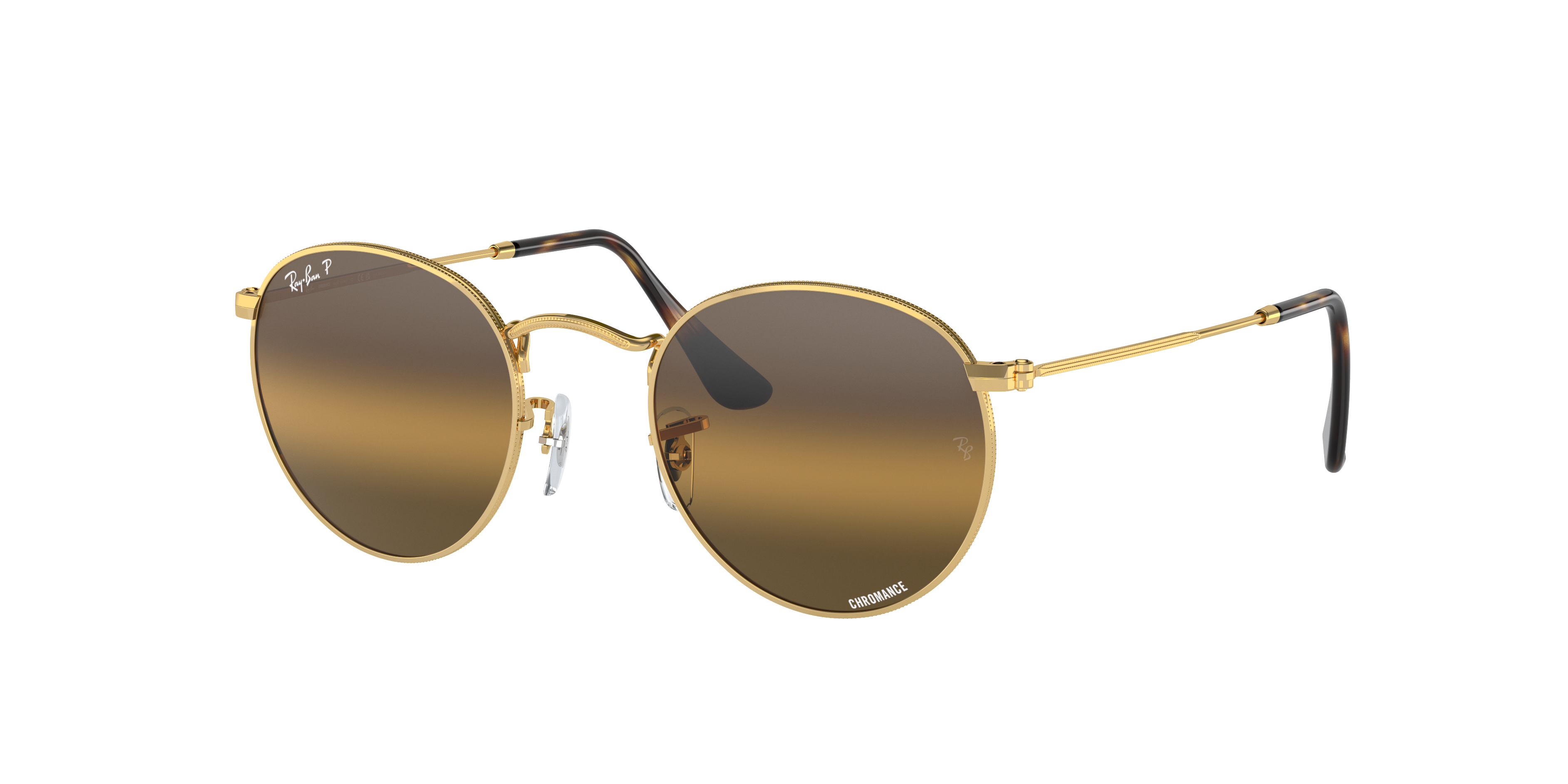 Ray-Ban Round Metal Polarized+ Lenses S (50 - 21) with Brown