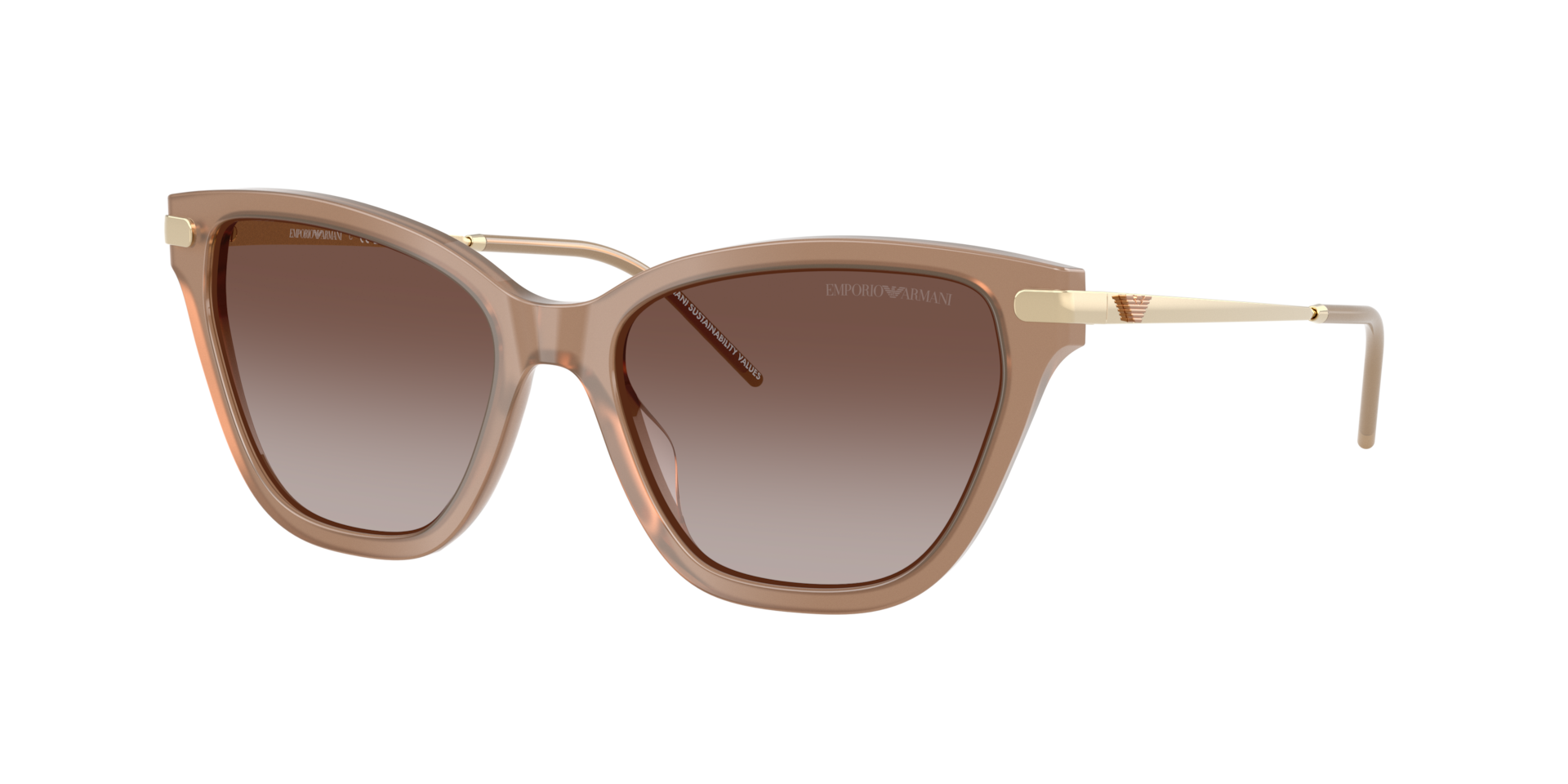 Emporio Armani Femme Sunglass EA4251 - Couleur du Monture: Toundra opale brillant, Couleur de Lentille: Dégradé Marron