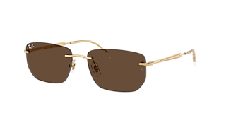Ray-Ban Square 1971 Reverse XL (56 - 19) with Blue lenses and Gold