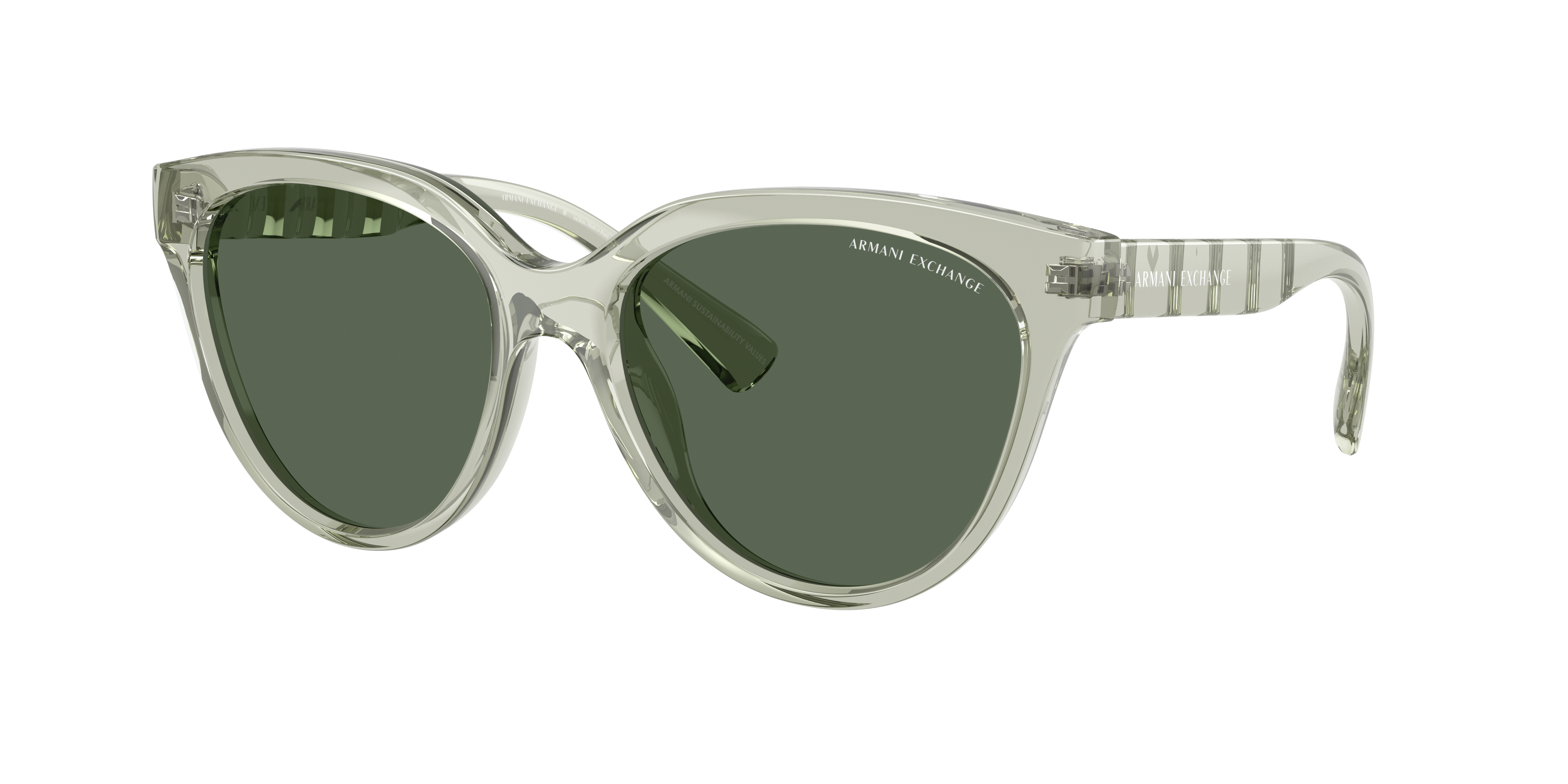 Armani Exchange Woman Sunglass AX4148SU -  Frame color: Shiny Transparent Green, Lens color: Dark Green