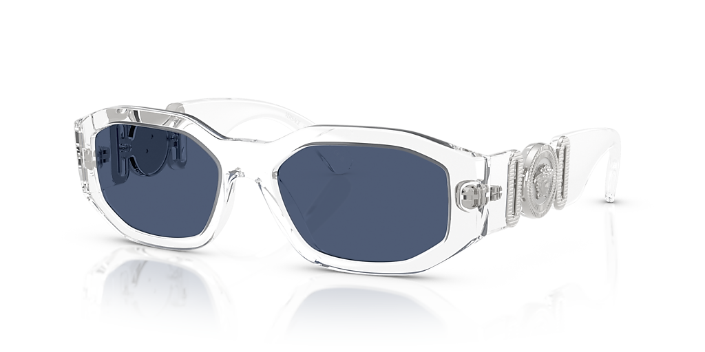 Versace Biggie M (53 - 18) with Blue lenses and Transparent frame