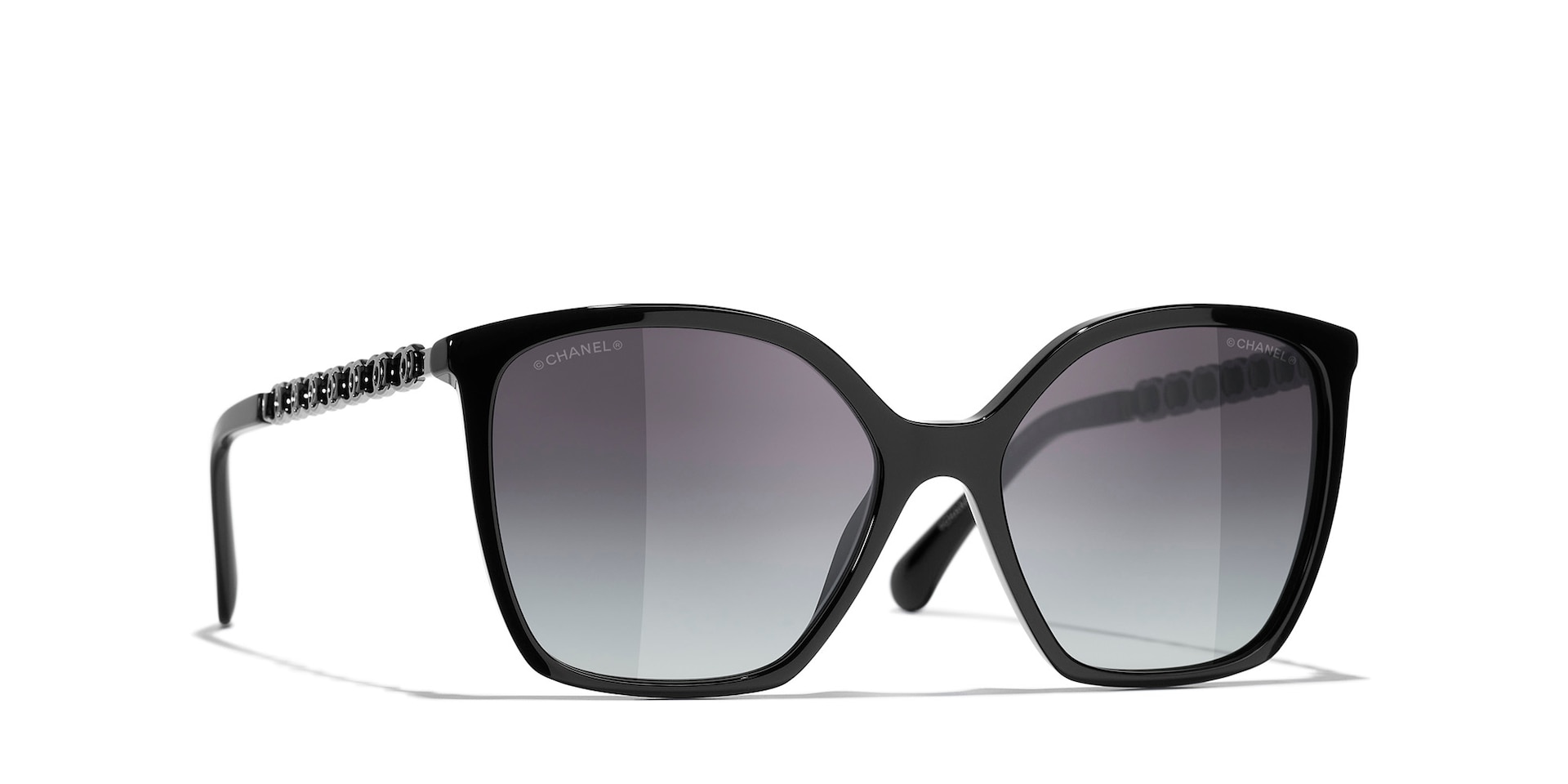 Chanel Woman Sunglass Square Sunglasses CH5546Q -  Frame color: Black, Lens color: Grey