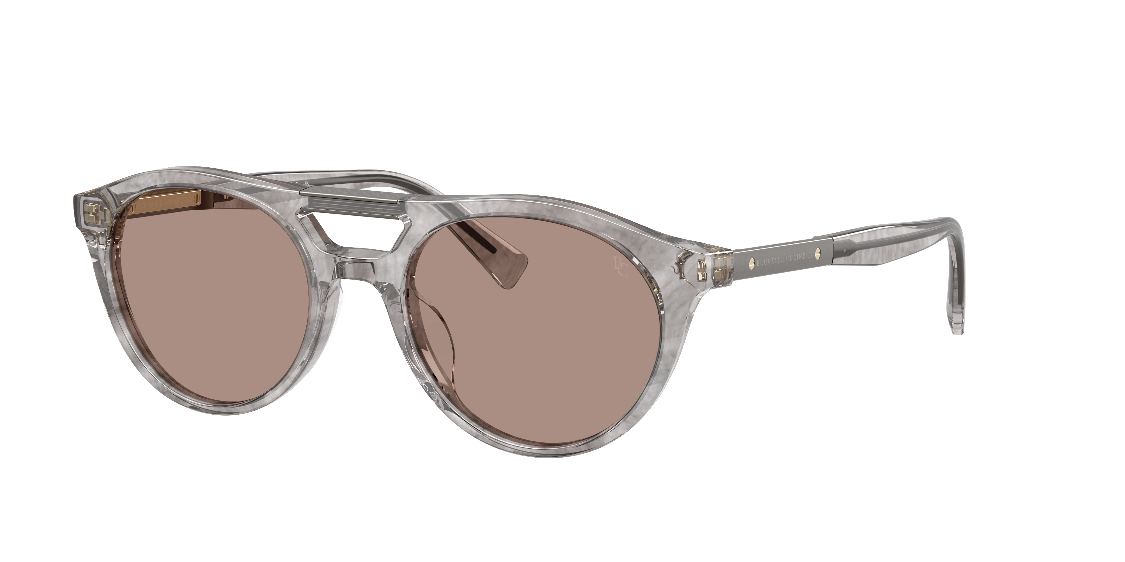 Brunello Cucinelli Unisex Sunglass BC4020S -  Frame color: Cashmere Grey, Lens color: Uva