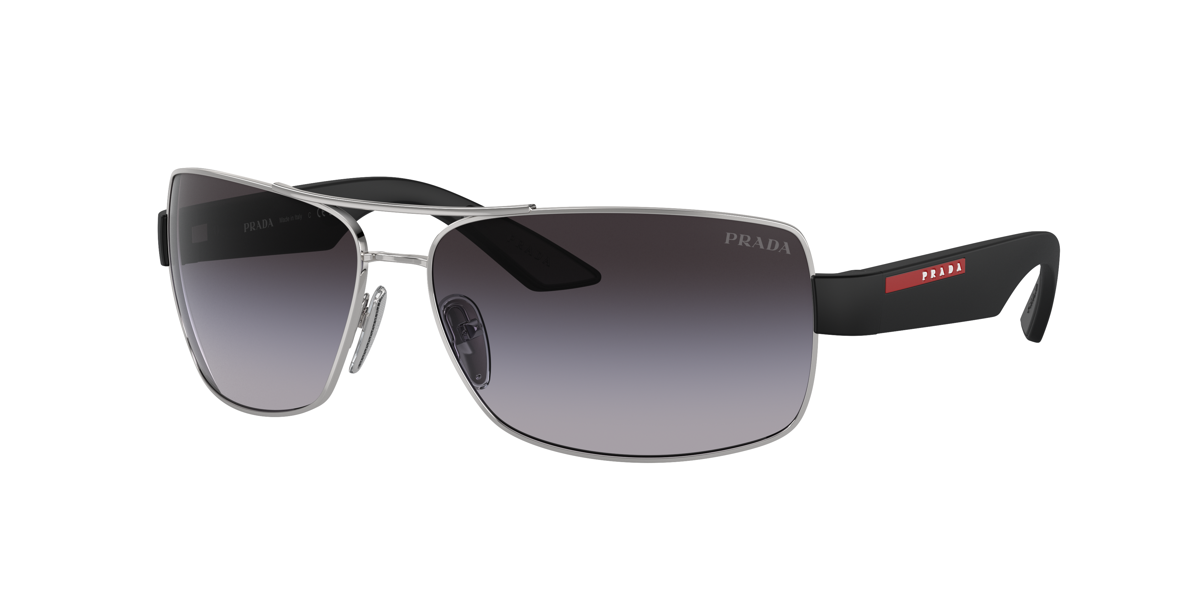 Prada Linea Rossa Man Sunglass PS 50ZS -  Frame color: Silver, Lens color: Gradient Grey