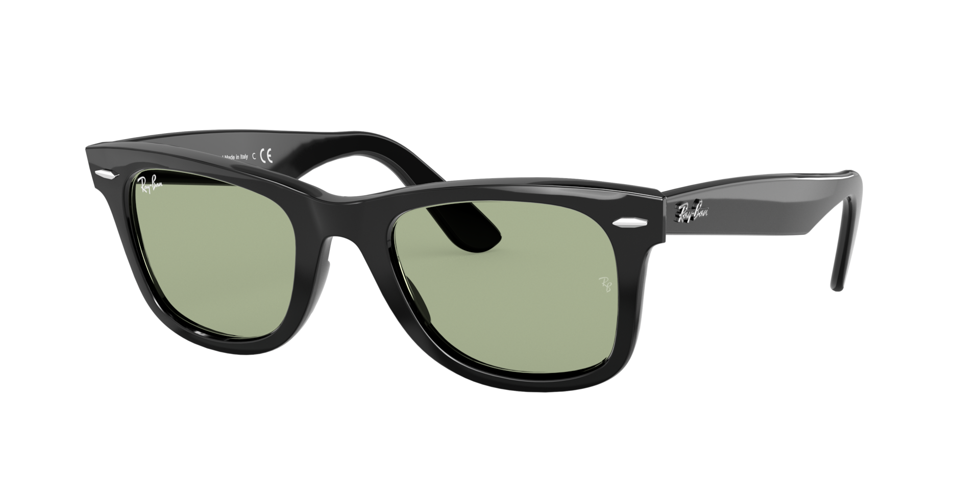Ray-Ban Unisex Sunglass Original Wayfarer Classic - Rahmenfarbe: Schwarz, Linsenfarbe: Grün