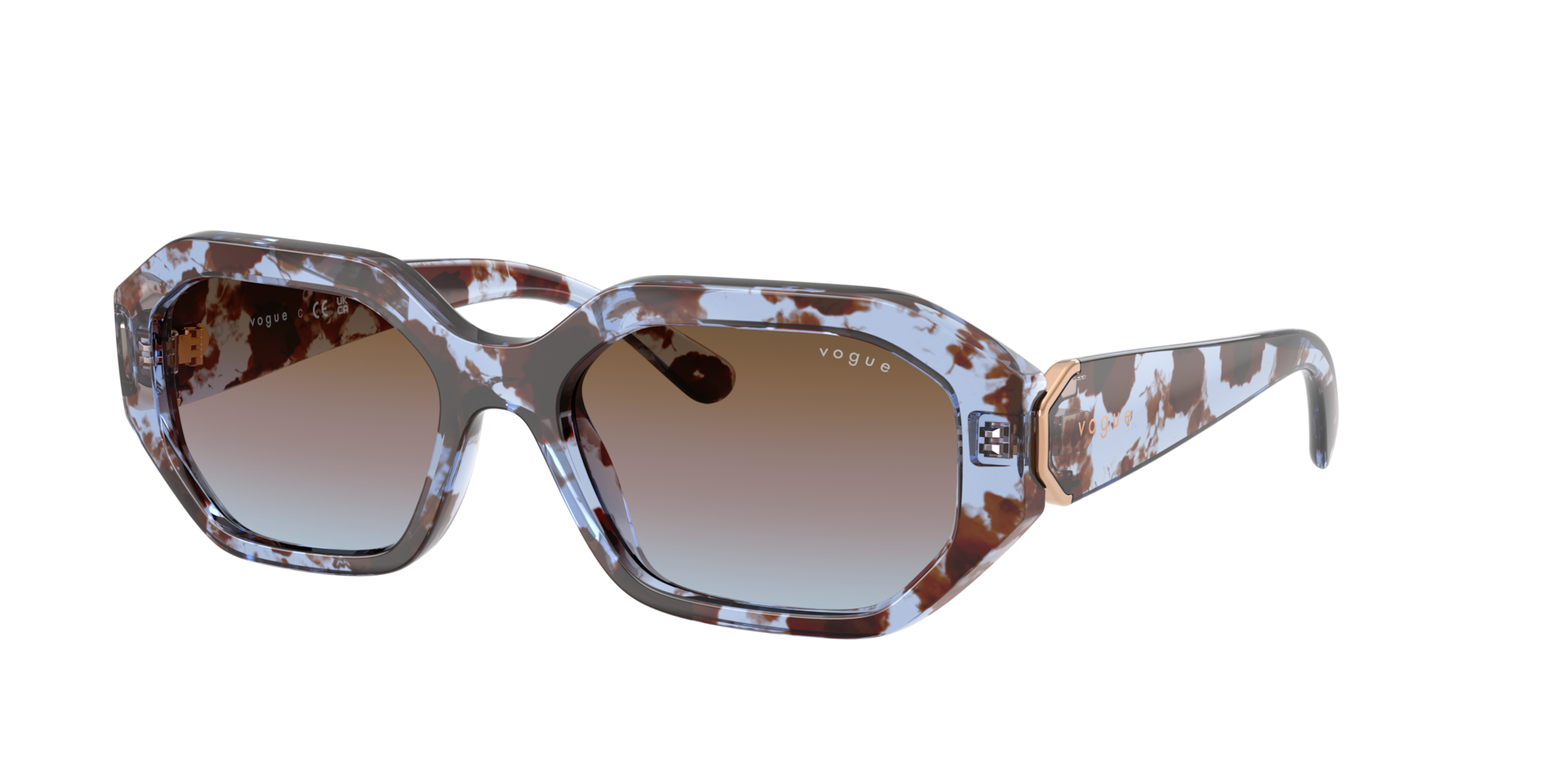 Vogue Eyewear Woman Sunglass VO5675S -  Frame color: Blue Havana, Lens color: Azure Gradient Pink Gradient Brown