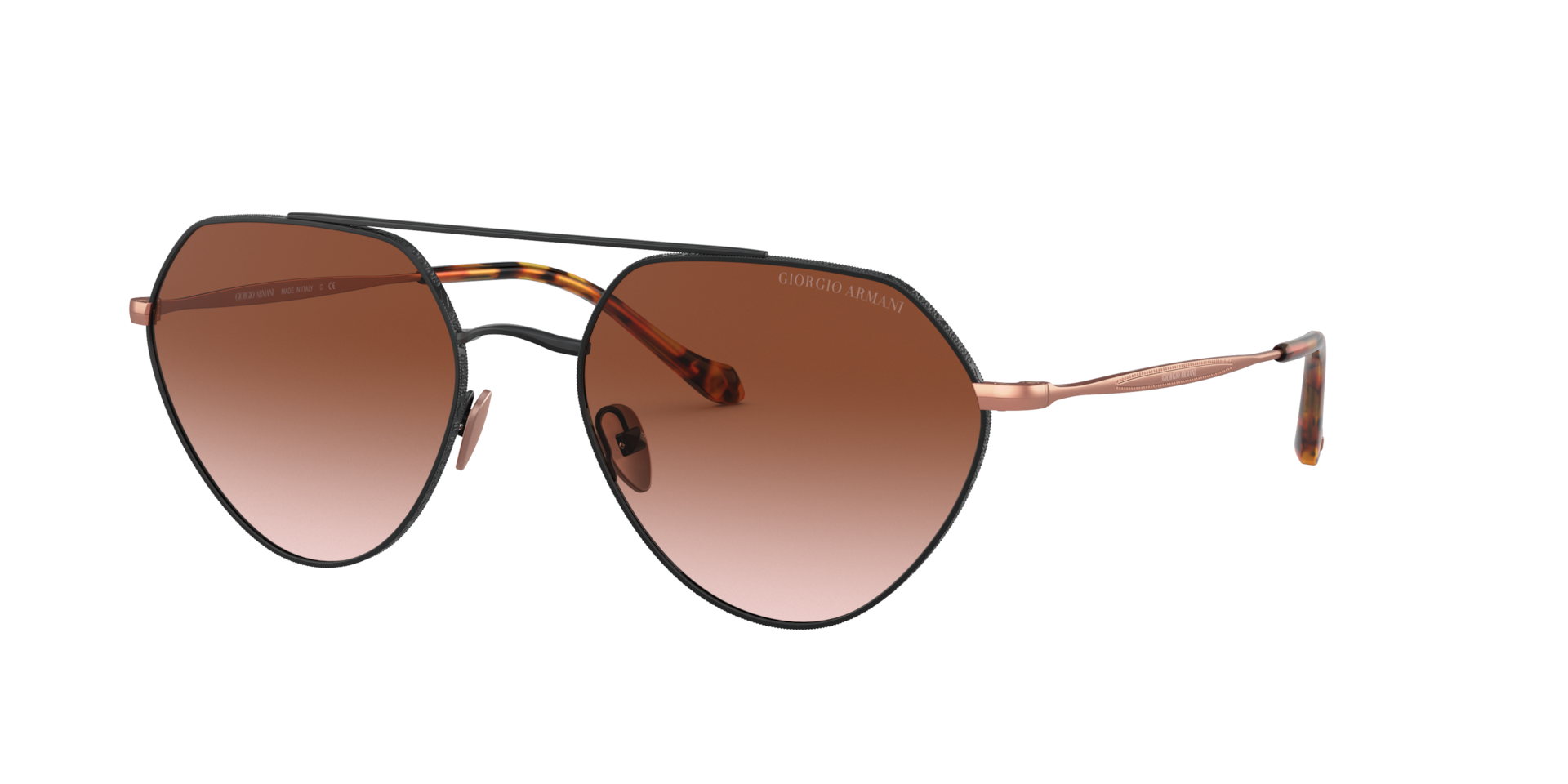 Giorgio Armani Woman Sunglass AR6111 -  Frame color: Matte Black, Lens color: Brown Gradient