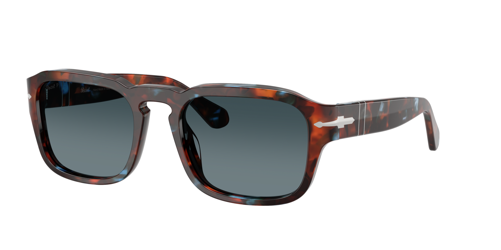 Persol Unisex Sunglass PO3386S -  Frame color: Tortoise Brown & Pearl Blue, Lens color: Polarized Gradient Blue