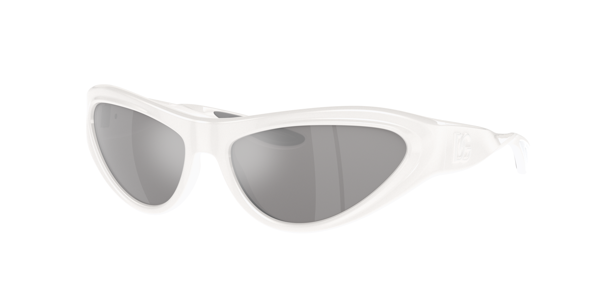 Dolce&Gabbana Unisex Sunglass DG6190 -  Frame color: White, Lens color: Light Grey Mirror Silver 80
