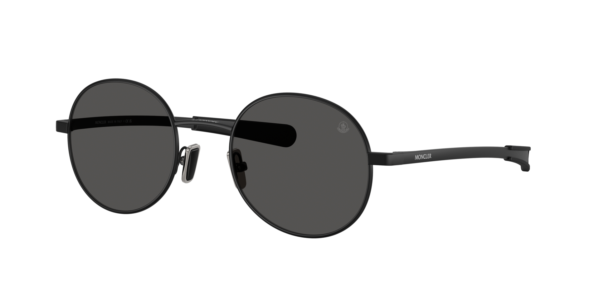 Moncler Unisex Sunglass Centro - Frame color: Matte Black, Lens color: Solid Grey