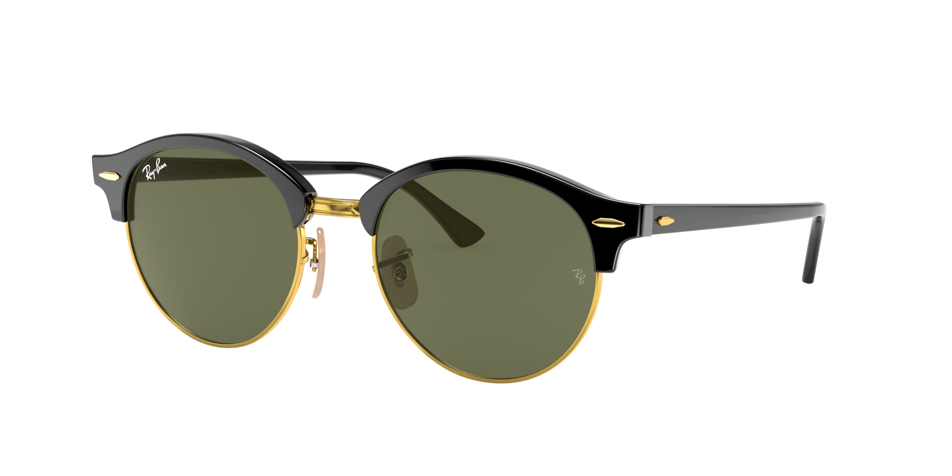Ray-Ban Unisex Sunglass Clubround Classic -  Frame color: Black, Lens color: G-15 Green