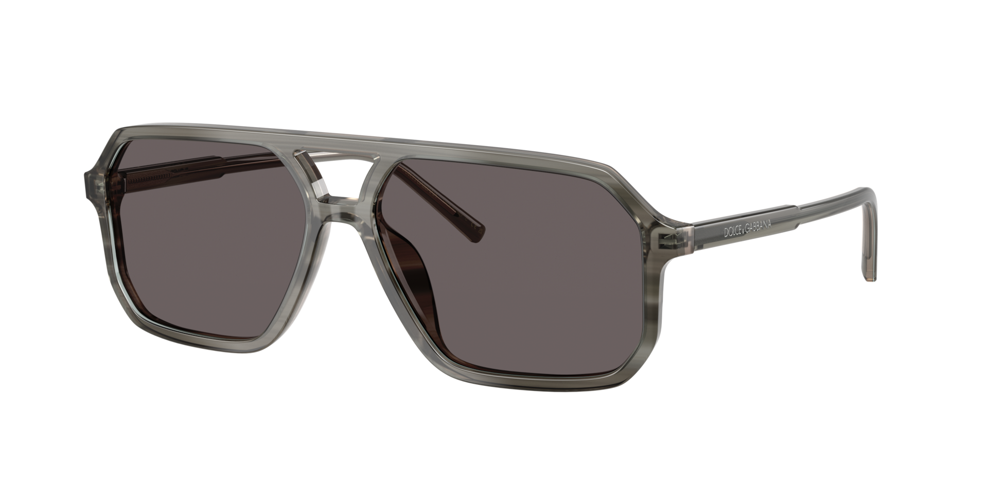 Dolce&Gabbana Mann Sunglass DG4541 - Rahmenfarbe: Grey On Striped Grey, Linsenfarbe: Schwarz/Rauchgrau