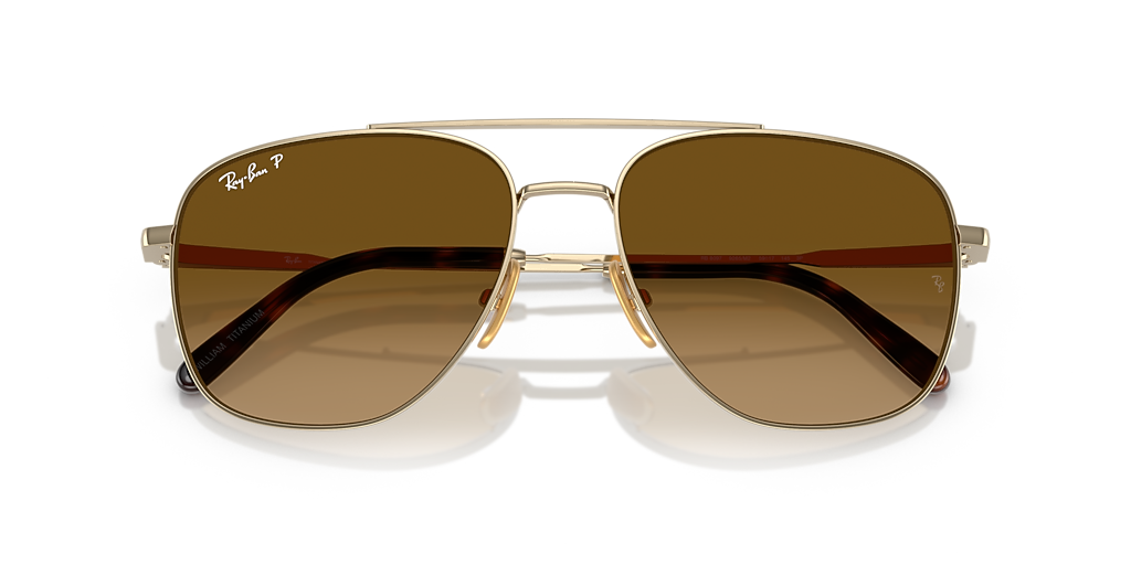 【希少】B&L RAY-BAN USA ‐ ヴィンテージサングラス【W1117】 Ray-Ban William Titanium XL (59 - 17) with Brown lenses and Gold