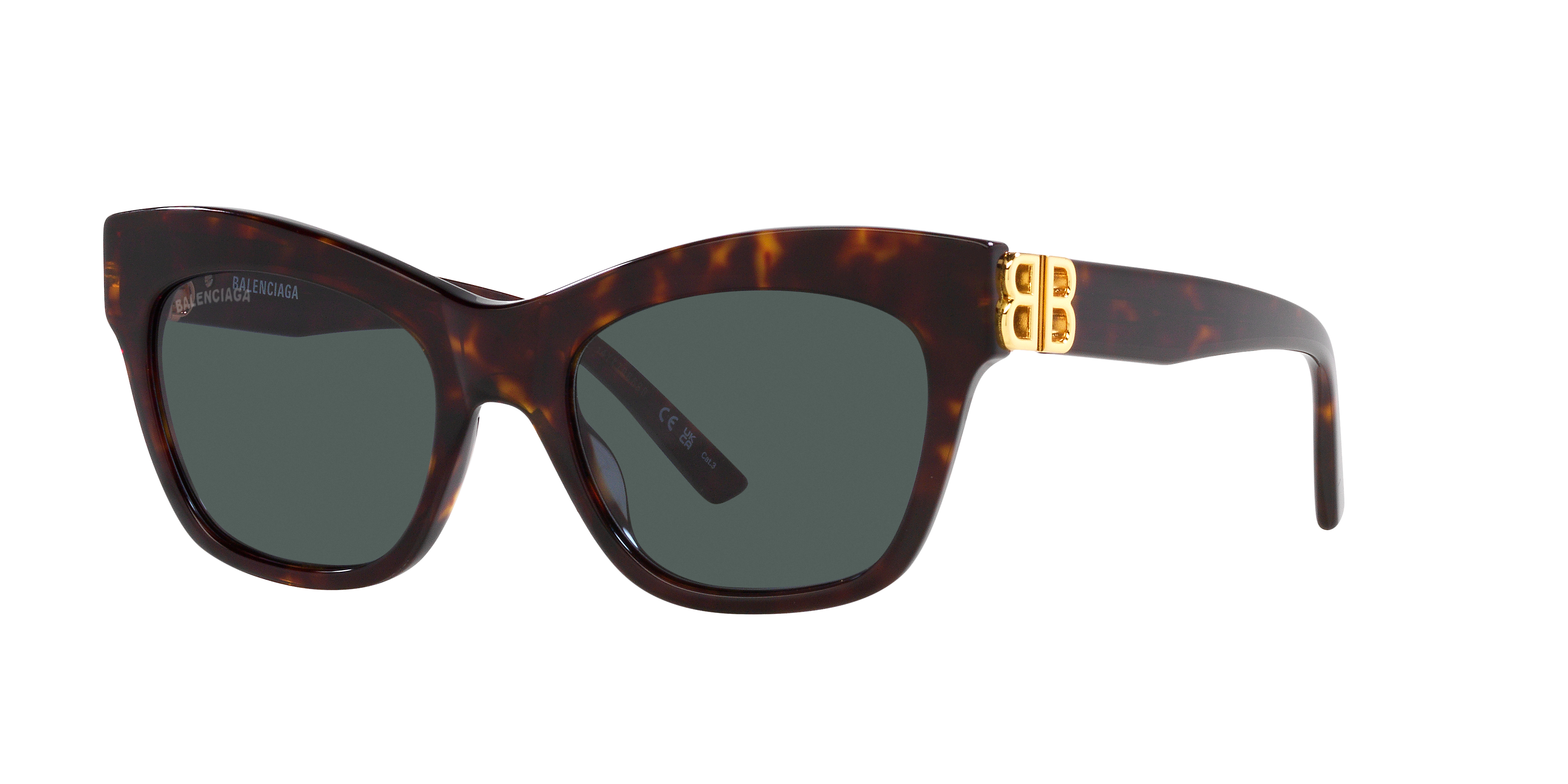 Balenciaga Woman Sunglass BB0132S -  Frame color: Brown, Lens color: Green