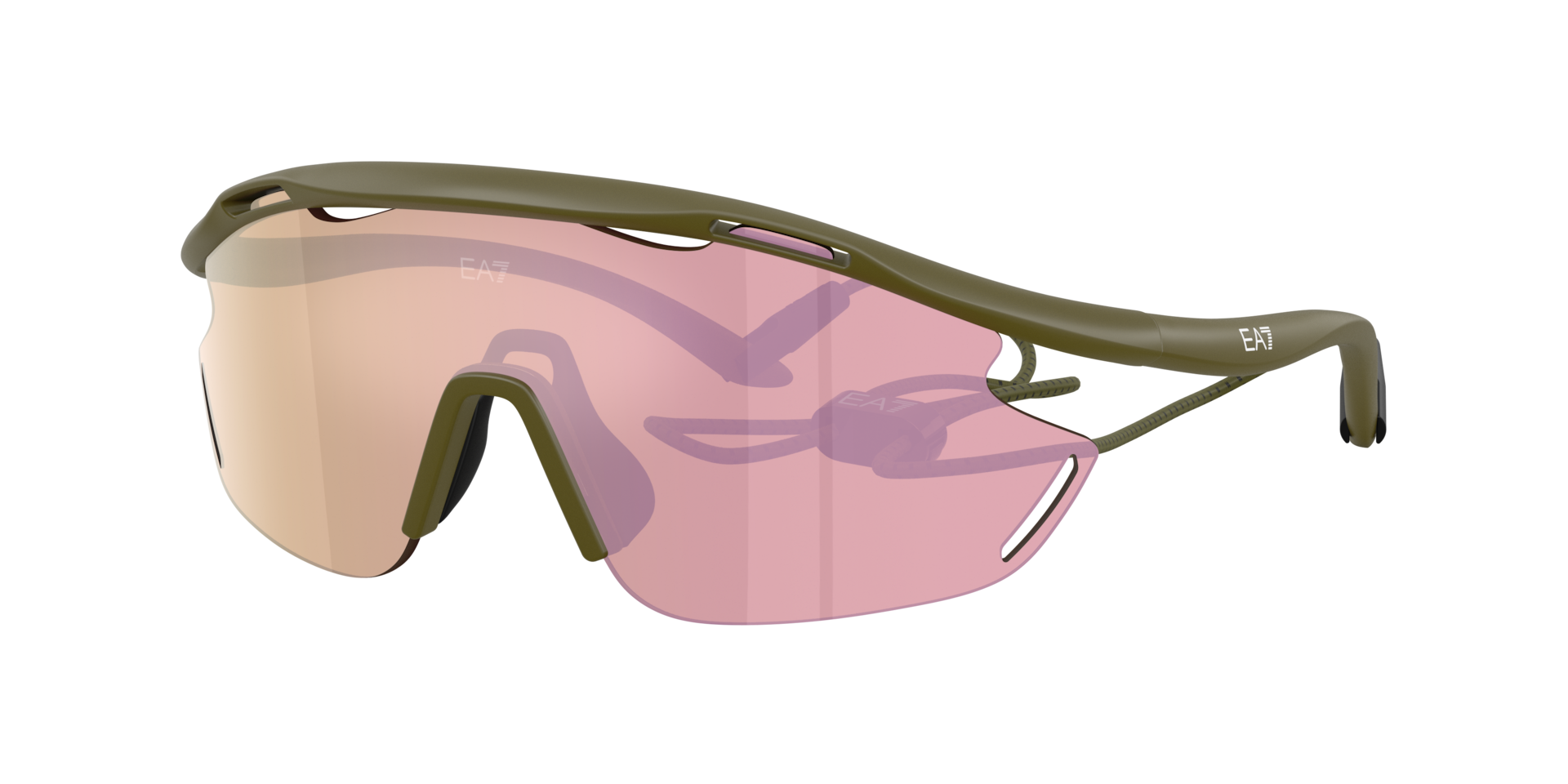 EA7 Homme Sunglass Q74002 - Couleur du Monture Militaire mat Couleur de Lentille Miroir Marron fonc et Or rose 238 €