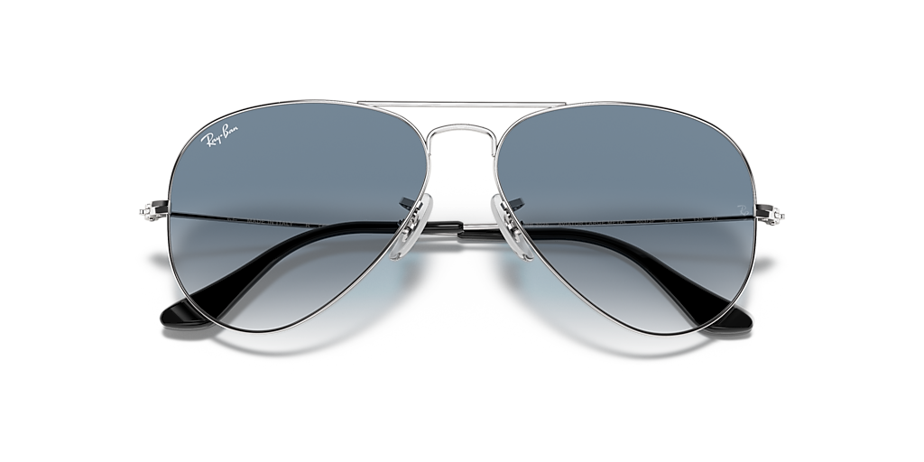 Ray-Ban Aviator Gradient XXL (62 - 14) with Blue lenses and Silver