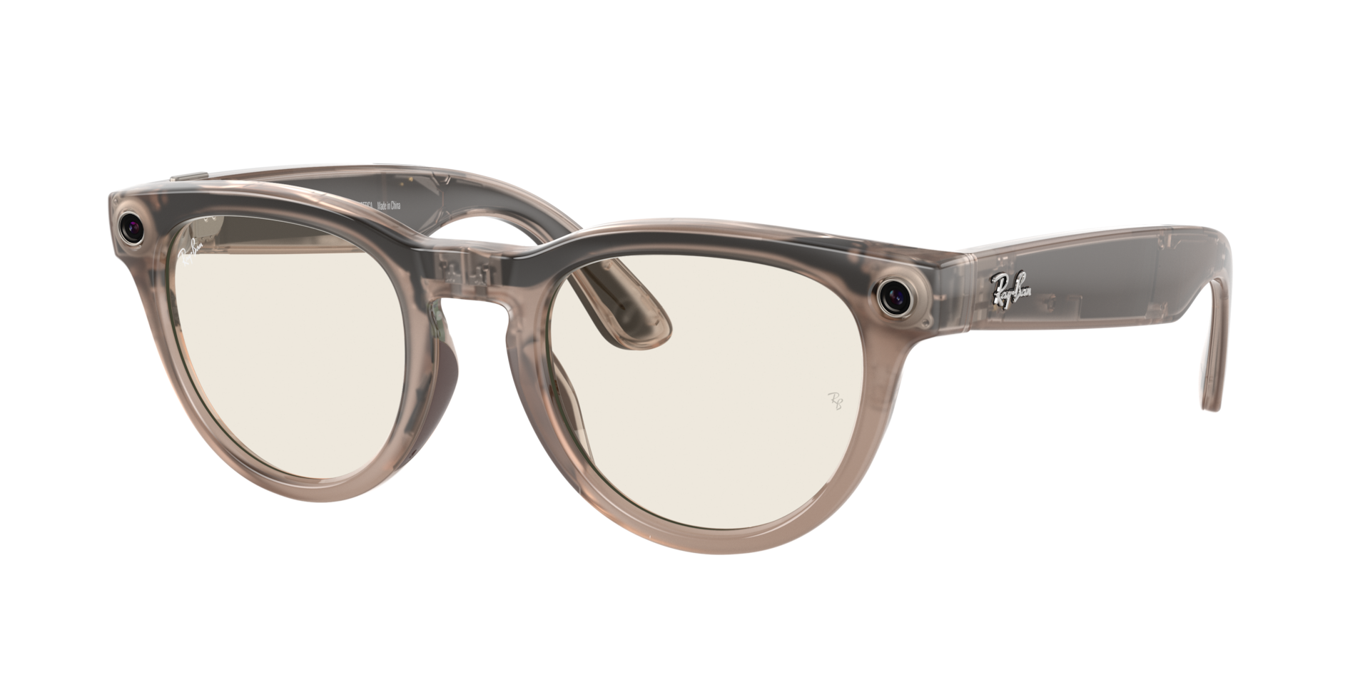RayBan Unisex RayBan Meta Low Bridge Fit Headliner Frame color Warm Stone Lens color ClearDark Green RayBan Unisex RayBan Meta Low Bridge Fit Headliner Frame color Warm Stone Lens color ClearDark Green