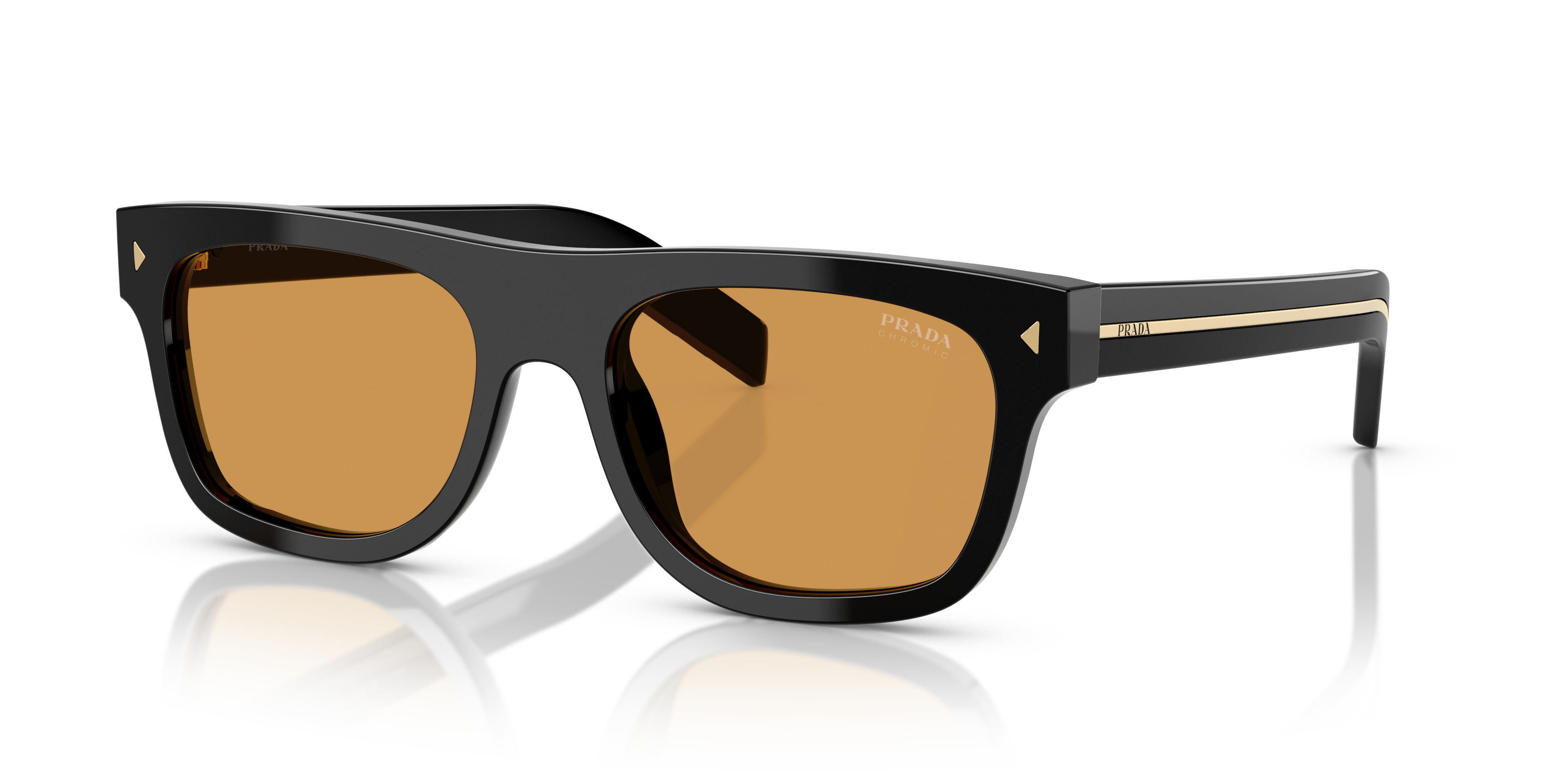 メガネ・老眼鏡 PRADA 00s L EYEWAER Prada PR B12SF L (55 - 19) with Brown lenses and Black frame