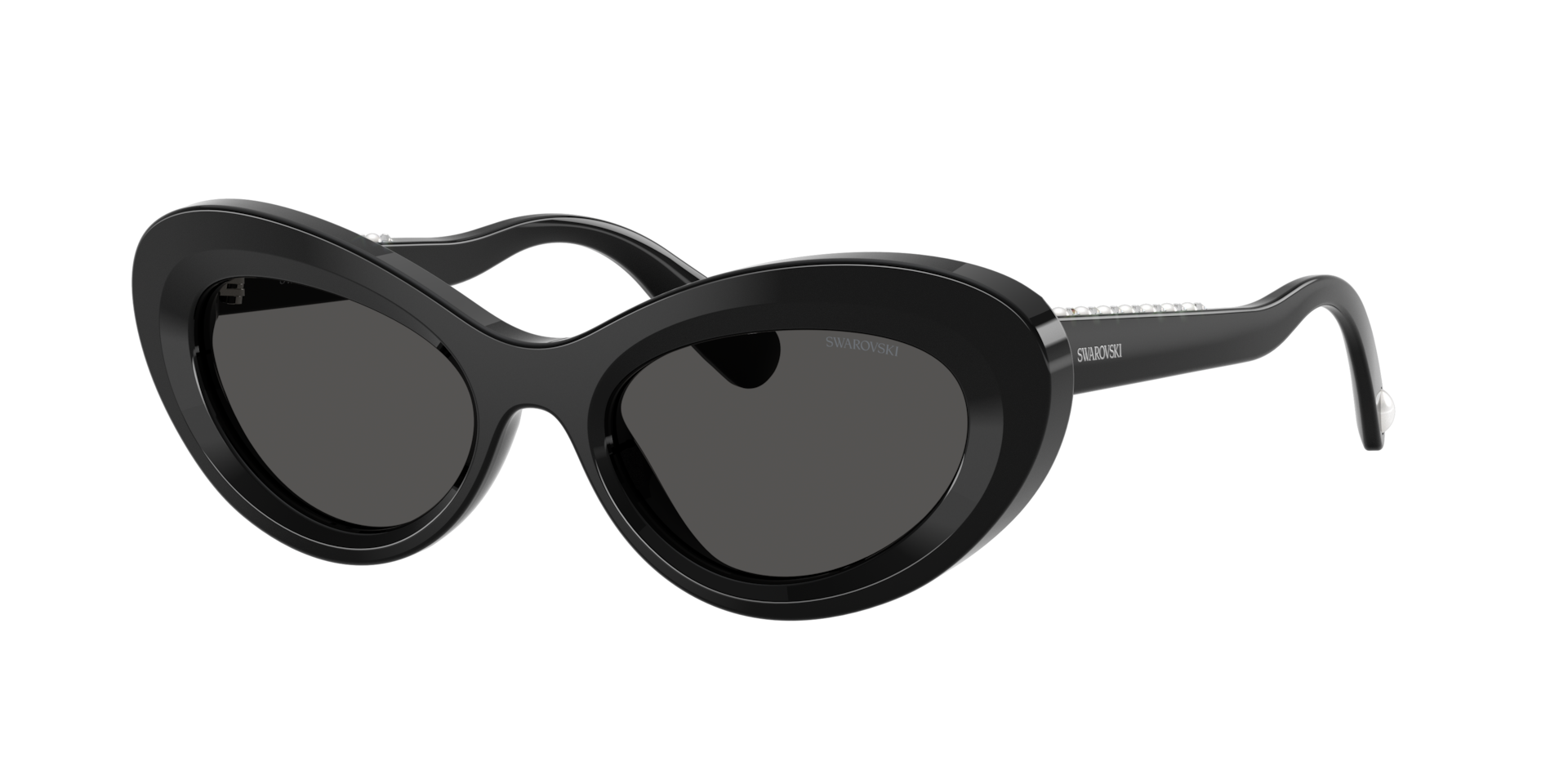 Swarovski Black/Grey Sk6061u 100187 Woman Sunglasses Acetate Cat Eye Normal - Image 4