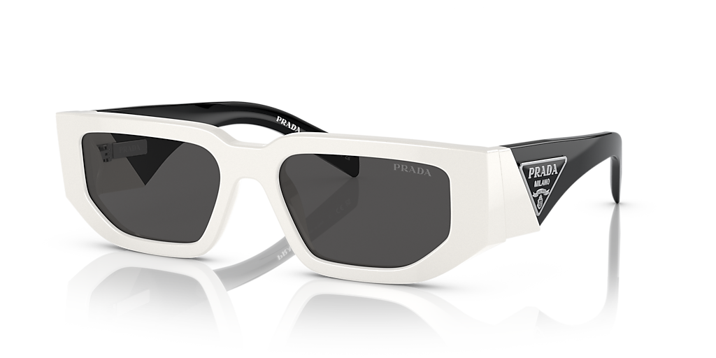 Prada PR 09ZS M (54 - 18) with Grey lenses and White frame