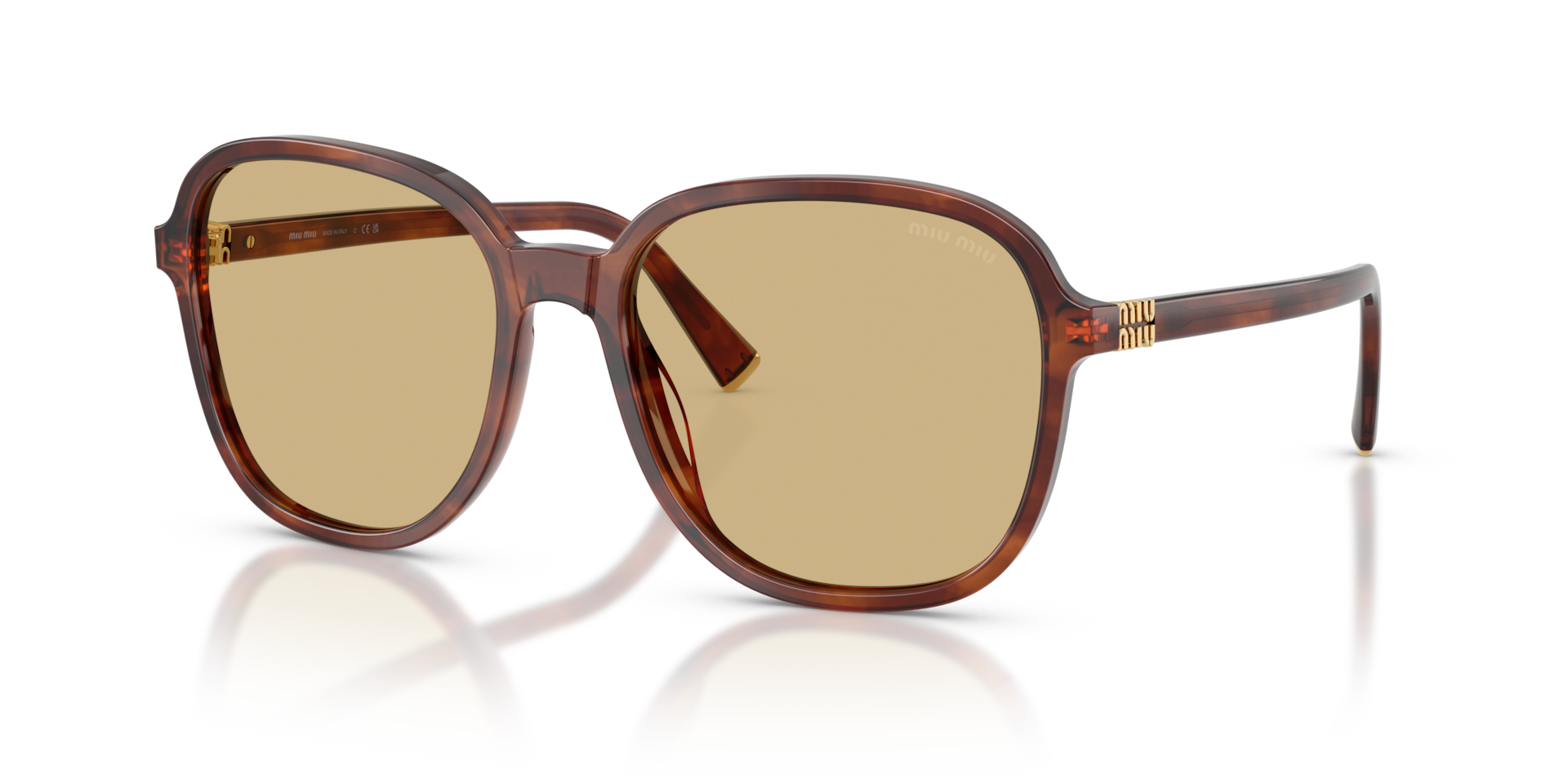 Miu Miu MU B01S L (58 - 18) with Yellow lenses and Brown frame