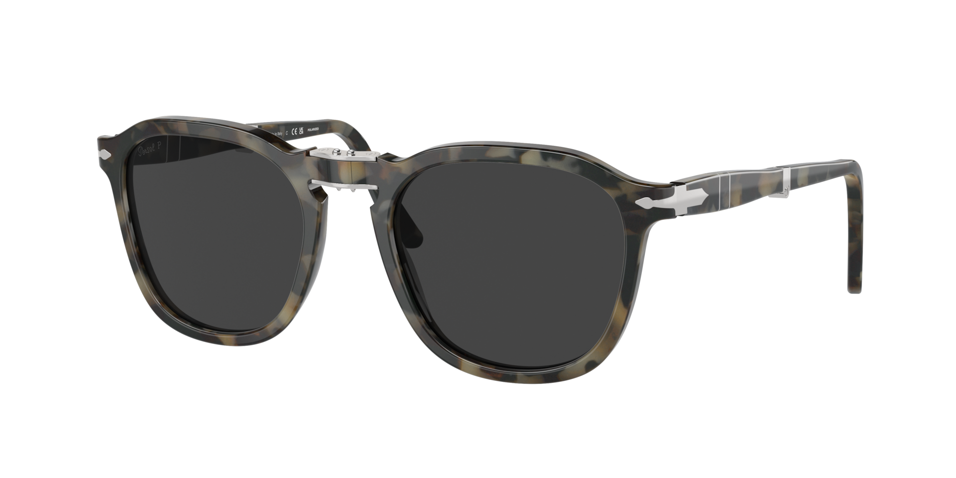 Persol Unisex Sunglass PO3345S -  Frame color: Brown Tortoise, Lens color: Polar Dark Grey