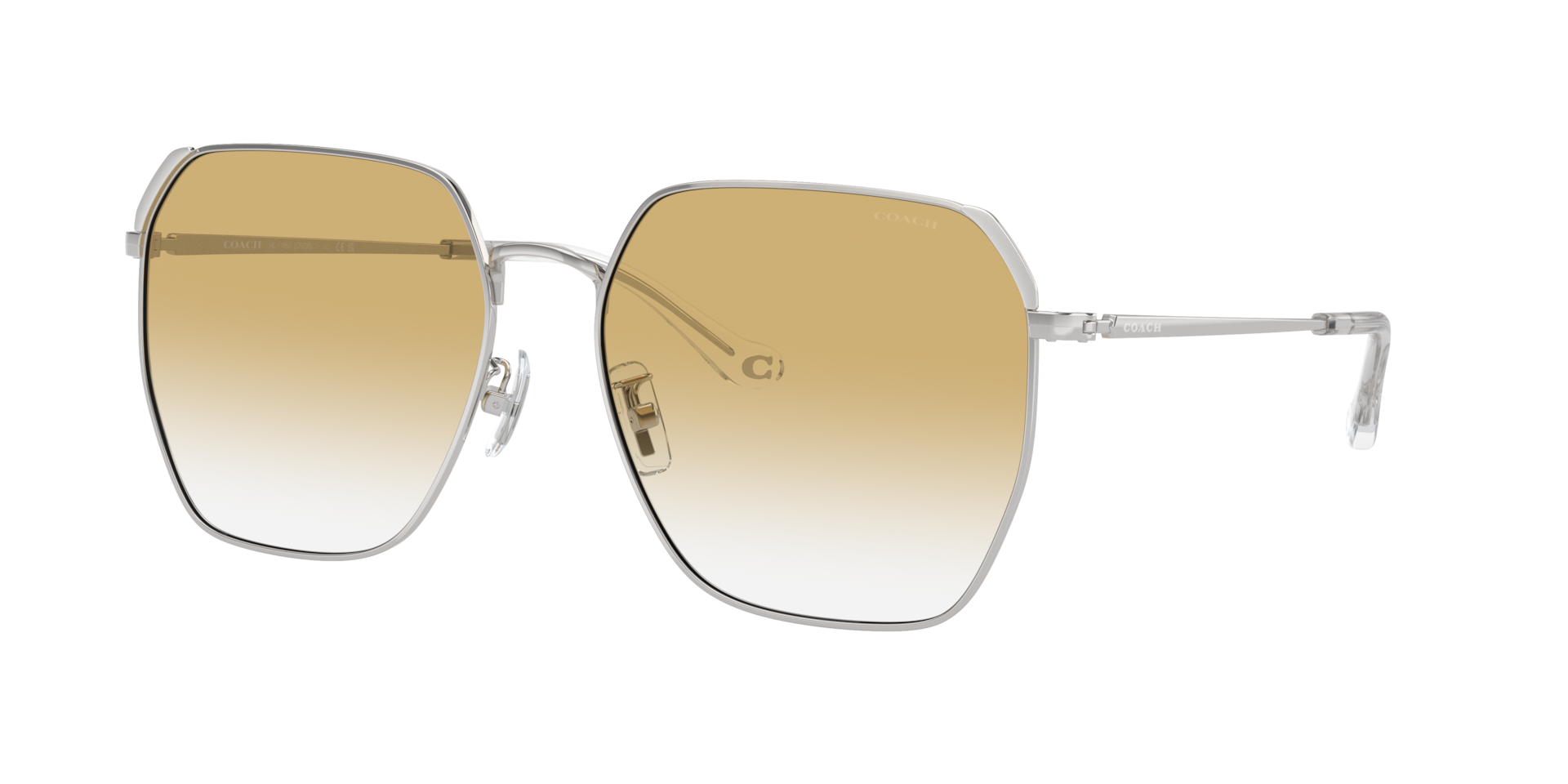 Coach Femme Sunglass CR638 - Couleur du Monture Argent brillant Couleur de Lentille Transparent jaune 69 €