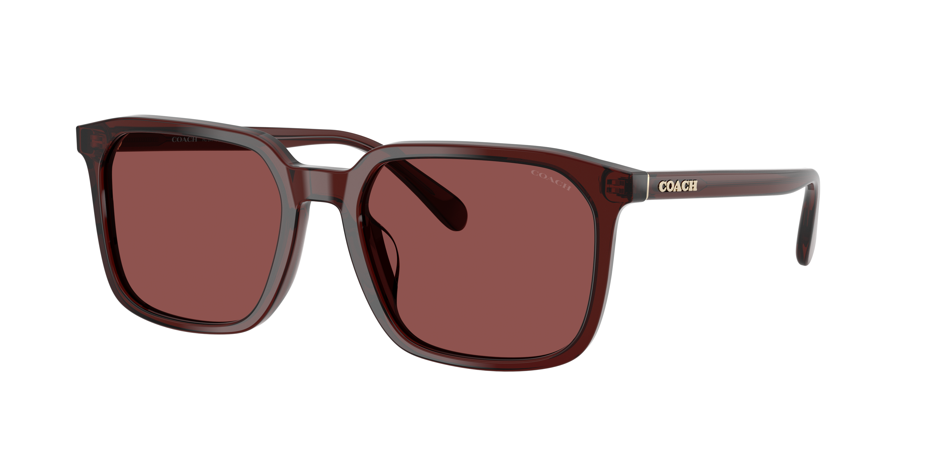 Coach Man Sunglass CW405 -  Frame color: Transparent Mahogany, Lens color: Wine Solid