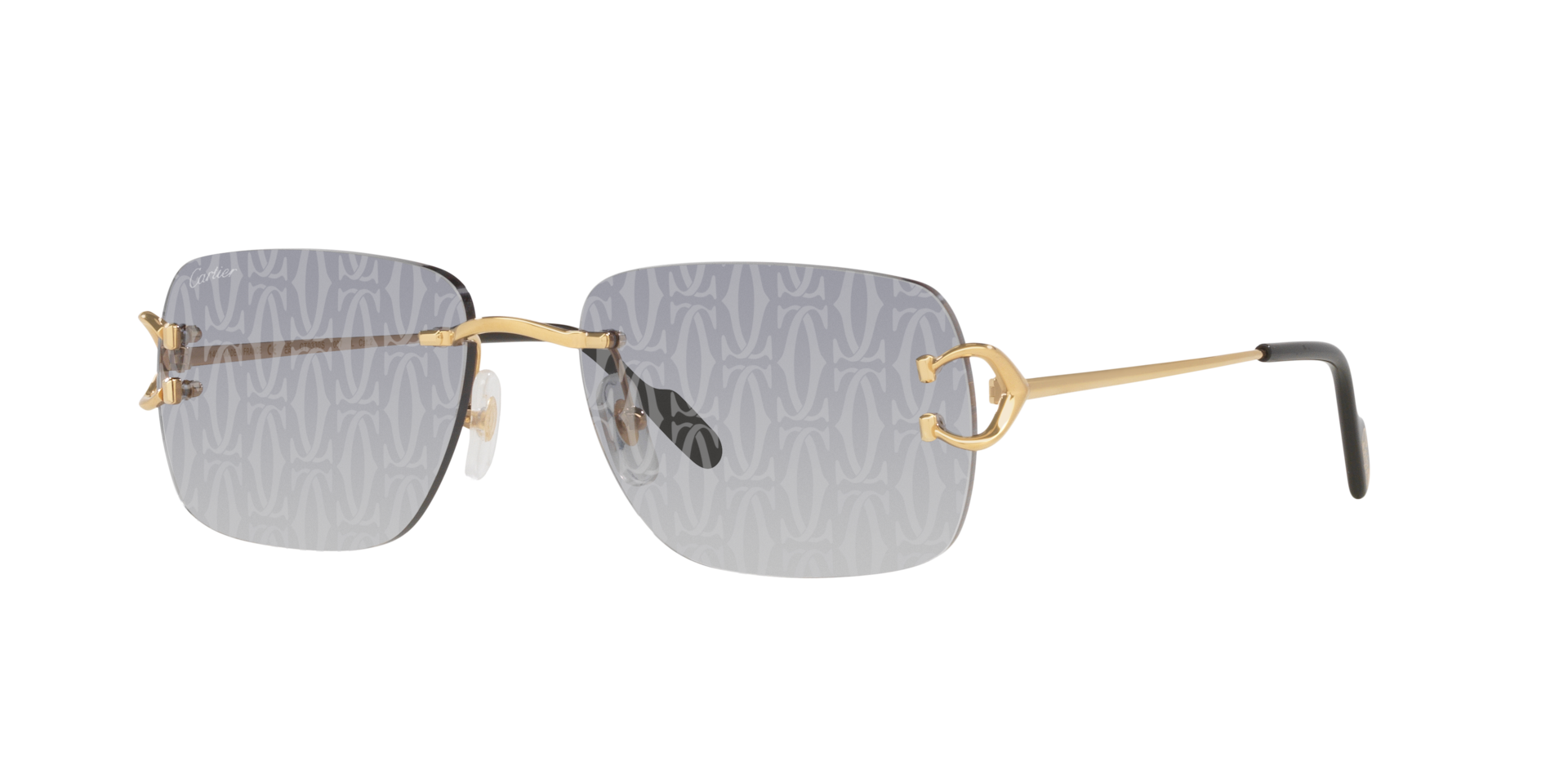 Cartier Homme Sunglass CT0330S - Couleur du Monture: Or, Couleur de Lentille: Gris