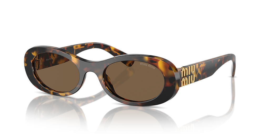 M*i様 新品未使用 miu miu オーバルサングラス mu06zs Miu Miu MU 06ZS S (50 - 20) with Brown lenses and Tortoise frame