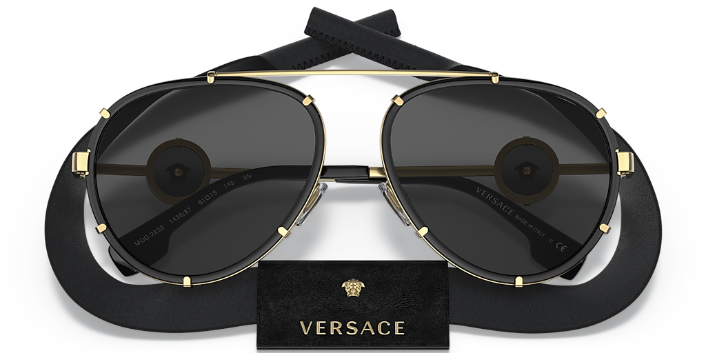 Versace VE2232 XXL (61 - 18) with Grey lenses and Black frame