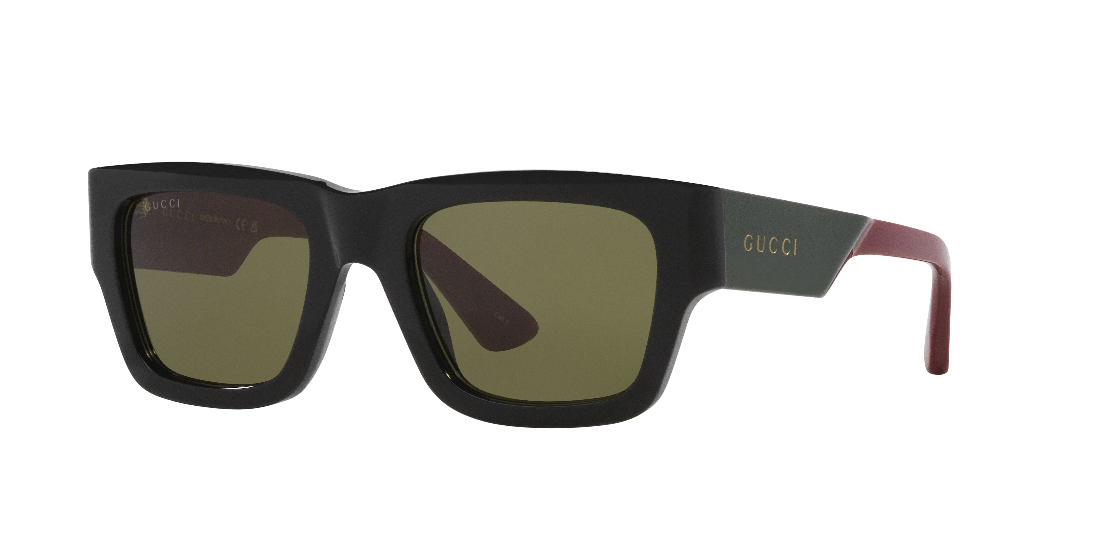 Gucci GG1668S S (52 - 21) with Green lenses and Black frame