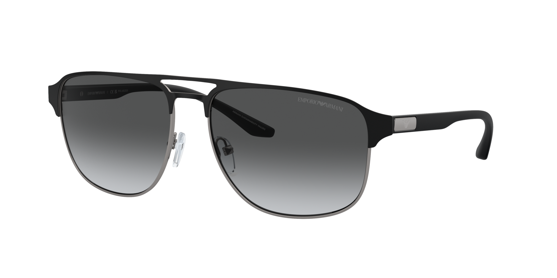 Emporio Armani Homme Sunglass EA2144 - Couleur du Monture Gunmetal matNoir Couleur de Lentille Dgrad gris Polaris 94$