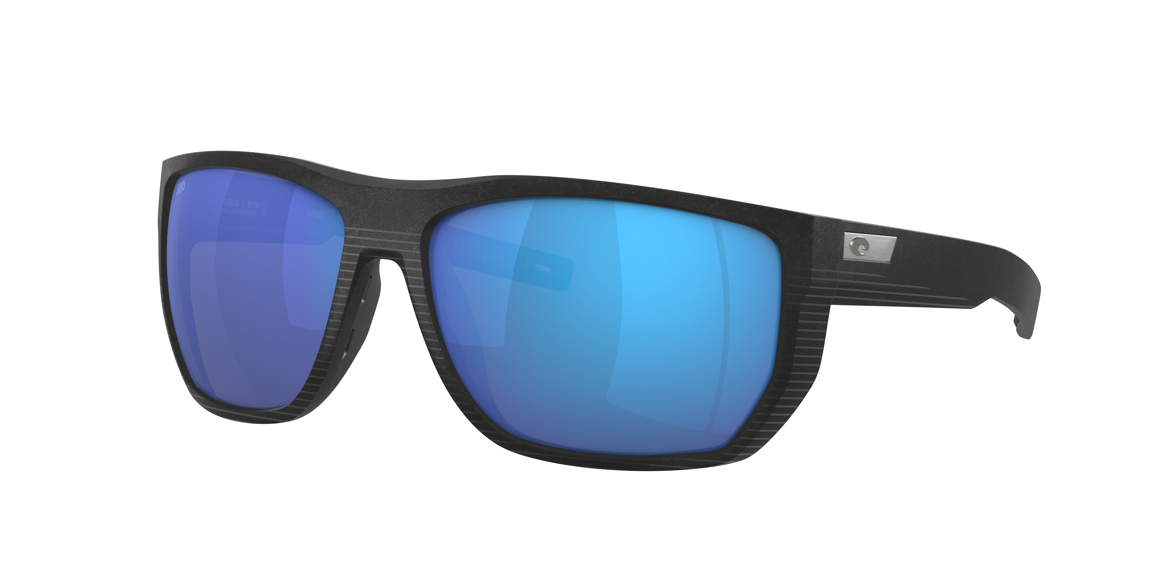 Costa Man Sunglass Santiago -  Frame color: Net Black, Lens color: Blue Mirror