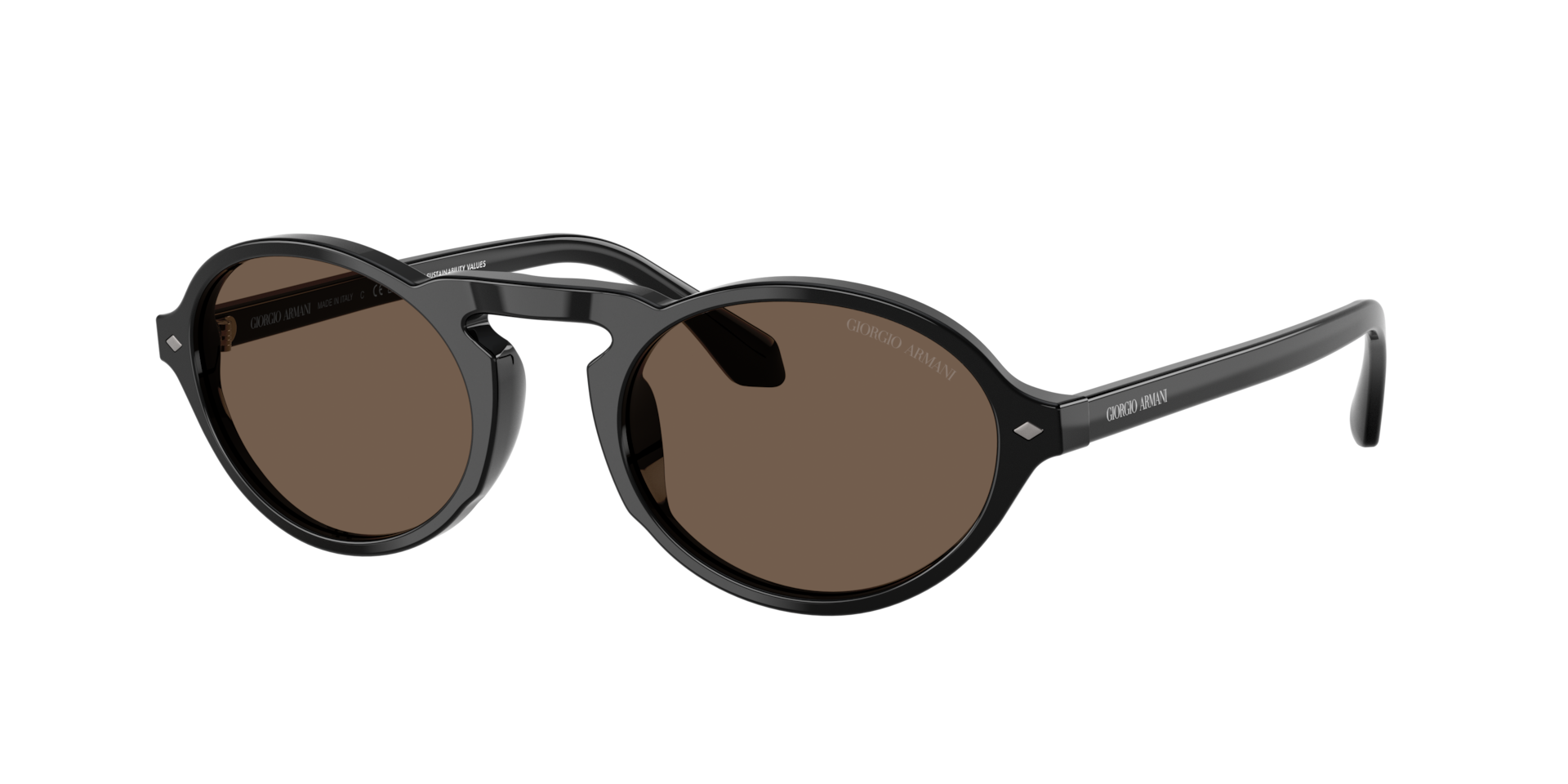 Giorgio Armani AR8219U M (52 - 22) with Brown lenses and Black