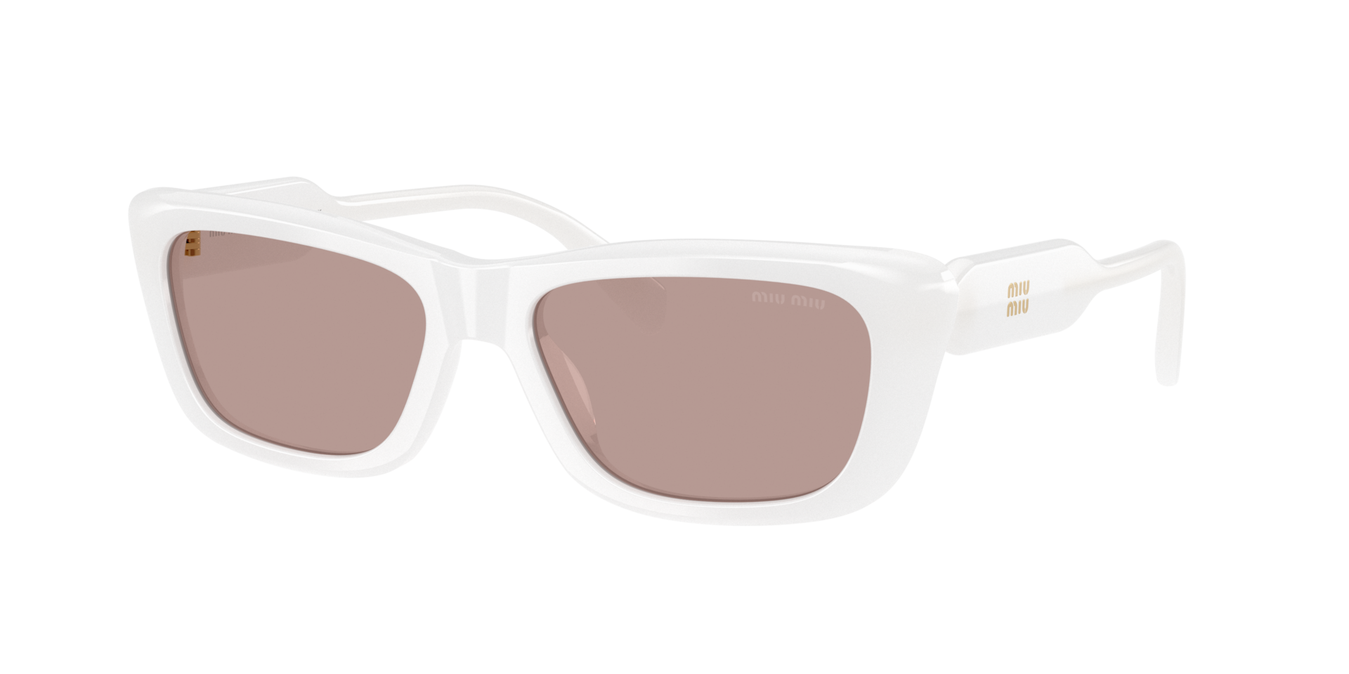 Miu Miu Woman Sunglass MU B12SF -  Frame color: Opal White, Lens color: Light Purple Brown